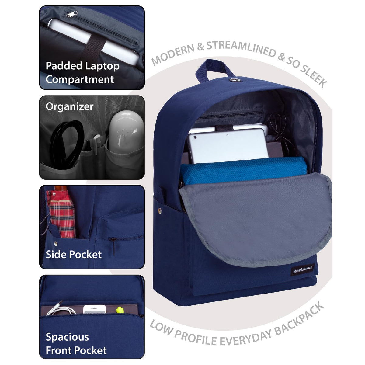 Rockland Classic Laptop Backpack Navy