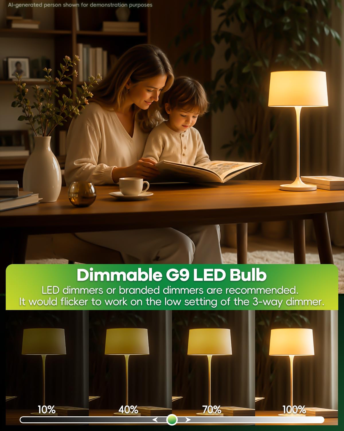 Makergroup Dimmable G9 LED Light Bulbs 120V, 35W T4 G9 Halogen Equivalent, Warm White 2700K 3000K for Crystal Chandeliers Lights, Accent,Pedant