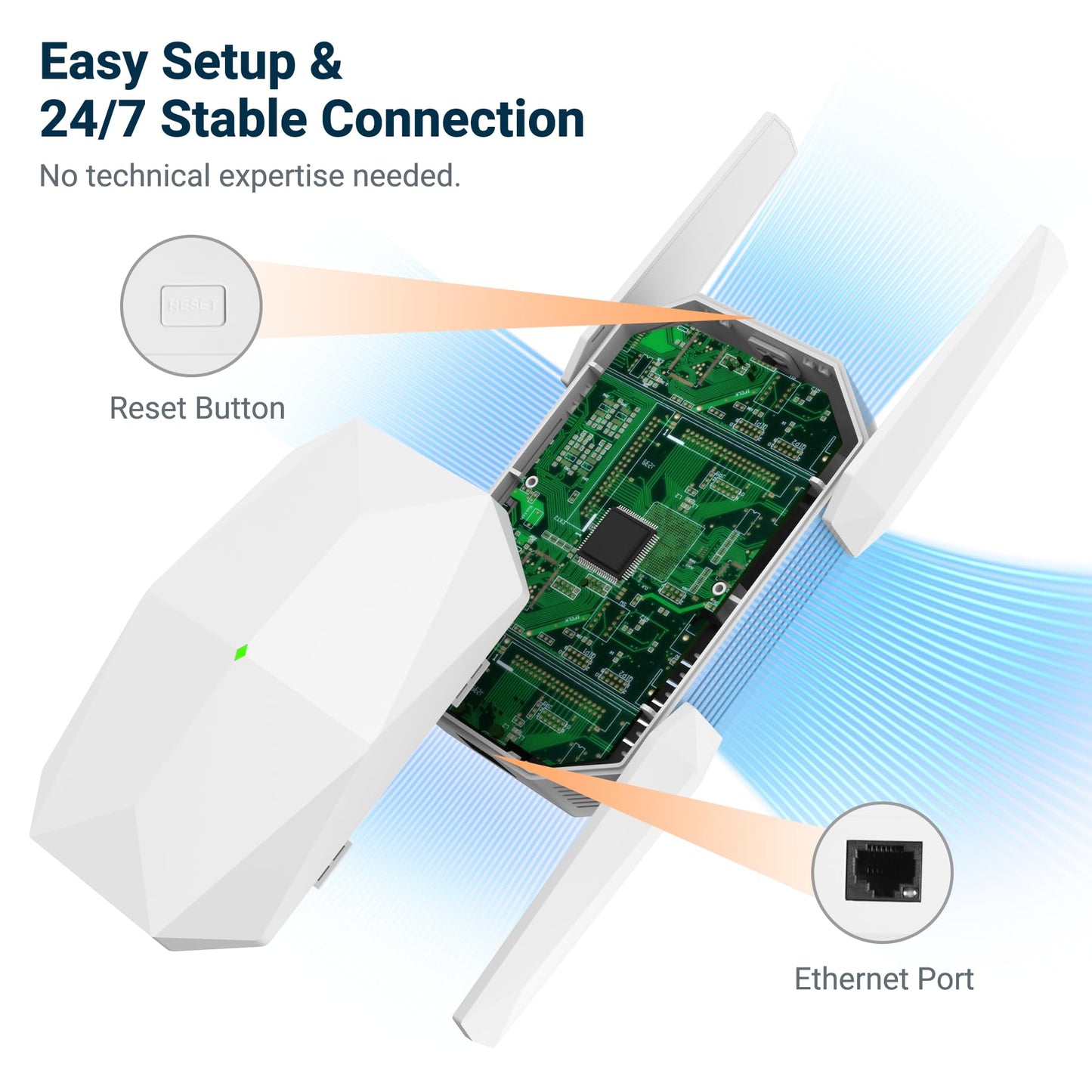 2026 AX3000 WiFi 6 Extender Signal Booster, Multi-Link Connectivity Internet Extender WiFi Booster for Home, Dual Band Long Range WiFi Repeater, Up