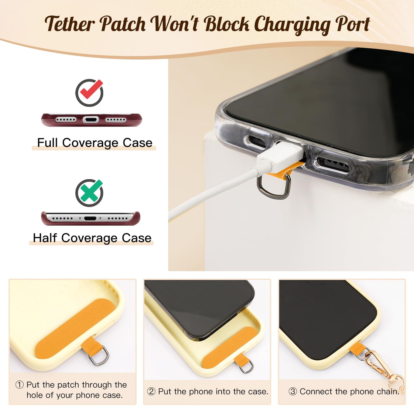 TiMOVO Metal Phone Lanyard Strap for iPhone 16/15 and Most Smartphones, Universal Anti-Theft Crossbody Chain Neck Holder, Khaki