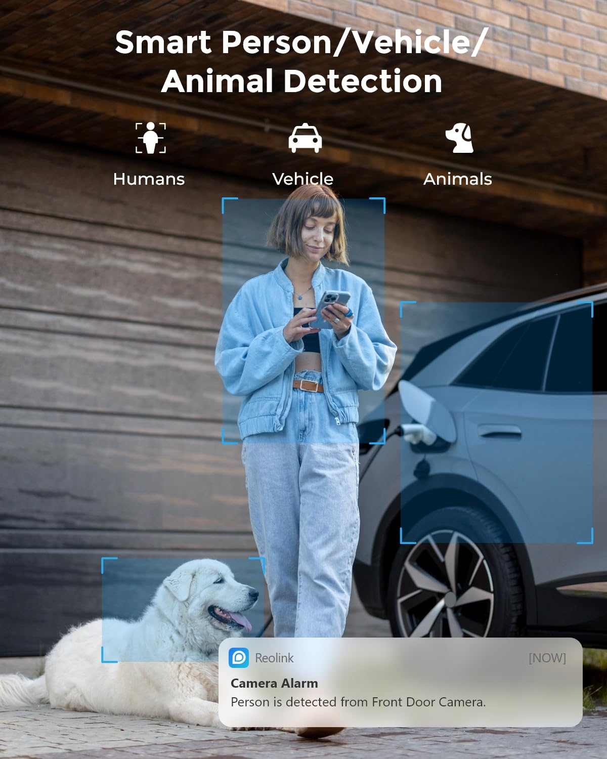 REOLINK Plug-in Outdoor WiFi Security Camera, 5MP HD Dual Band Wired Wi-Fi Camera for Home Security-2.4/5 Ghz, Smart Detection, Motion Detection