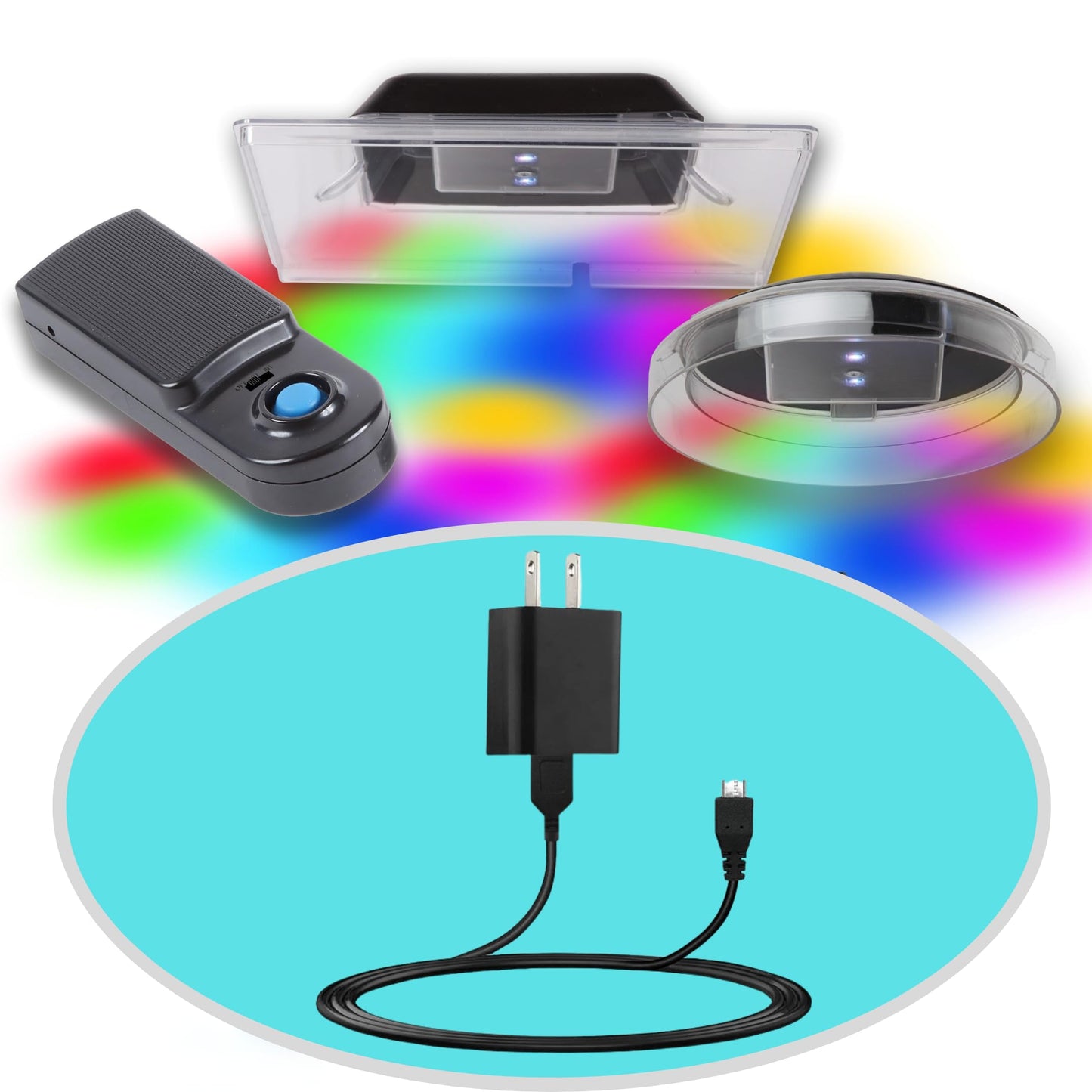 Koller Products 5V1A Power Adapter, USB-A to Micro USB Cable & Wall Charger Compatible Aquarium LED Lights, Android (Product Type May Vary)