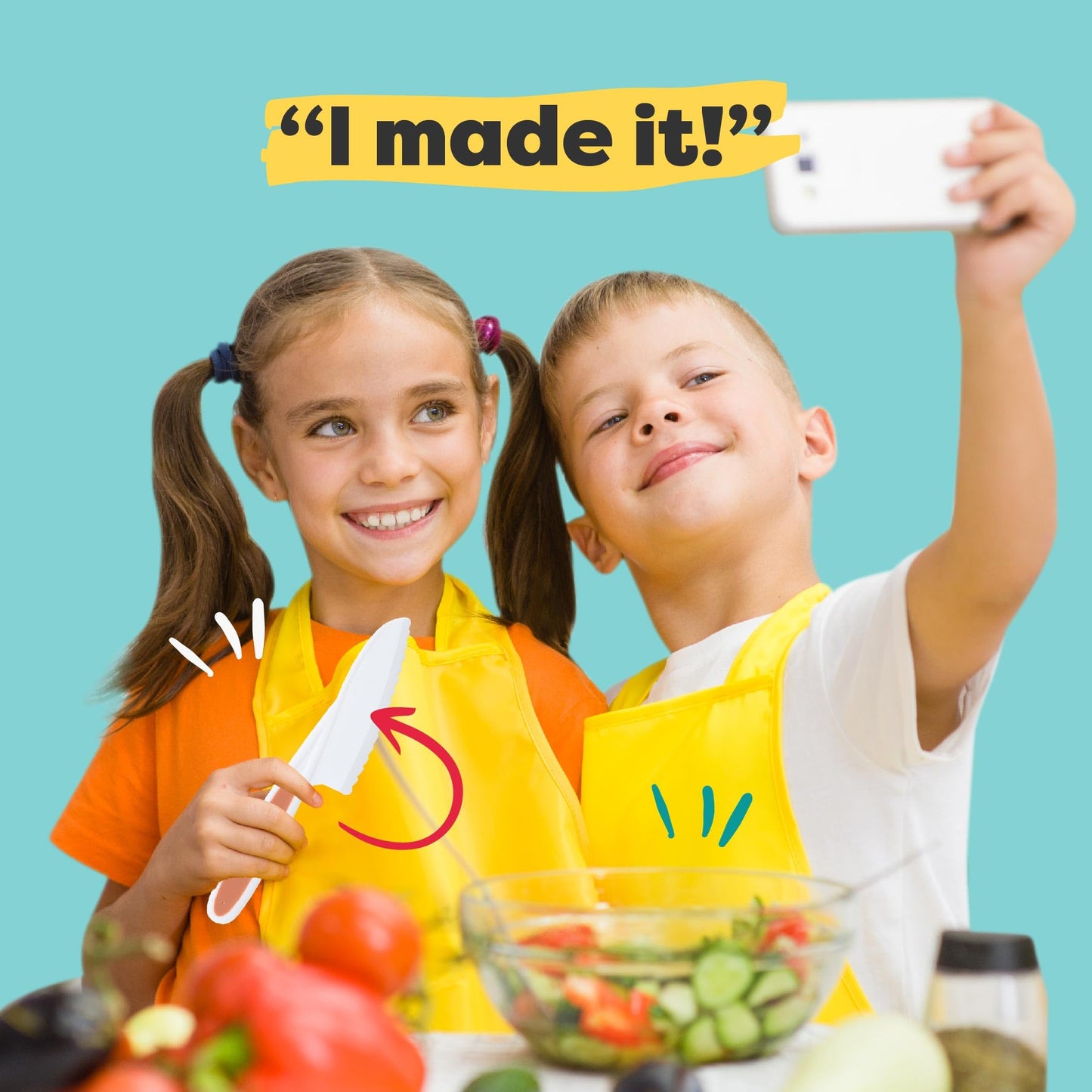 Baketivity 6 Piece Kids Cutting Board and Knife Set | Plastic Knives and Flexible Cutting Boards for Safe and Fun Cooking | Dishwasher Safe Kids…