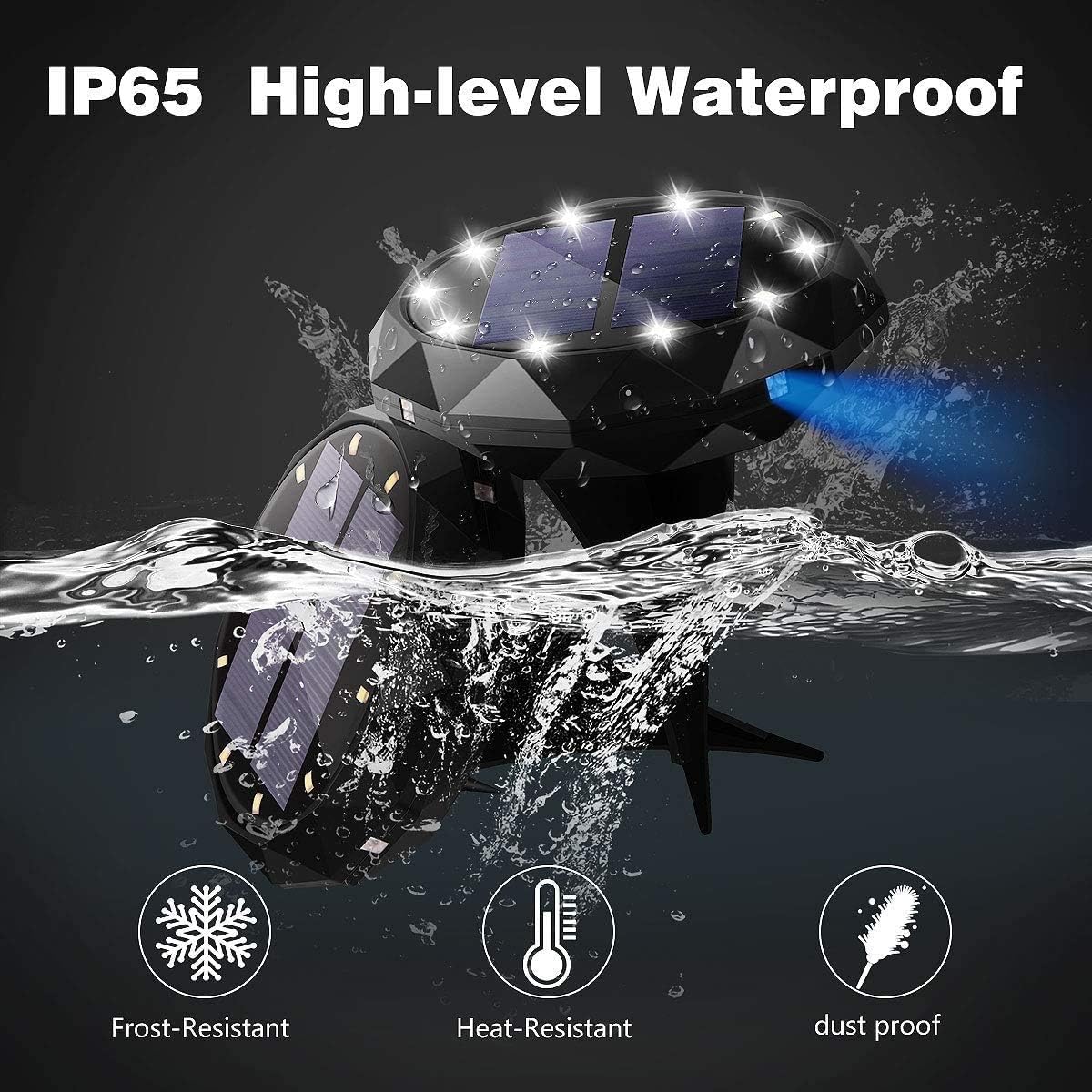 Solar Lights Outdoor Landscape Lighting Solar Ground Lights 14 LEDs Solar Garden Pathway Lights Decorative for Landscape Yard Lawn Path Walkway