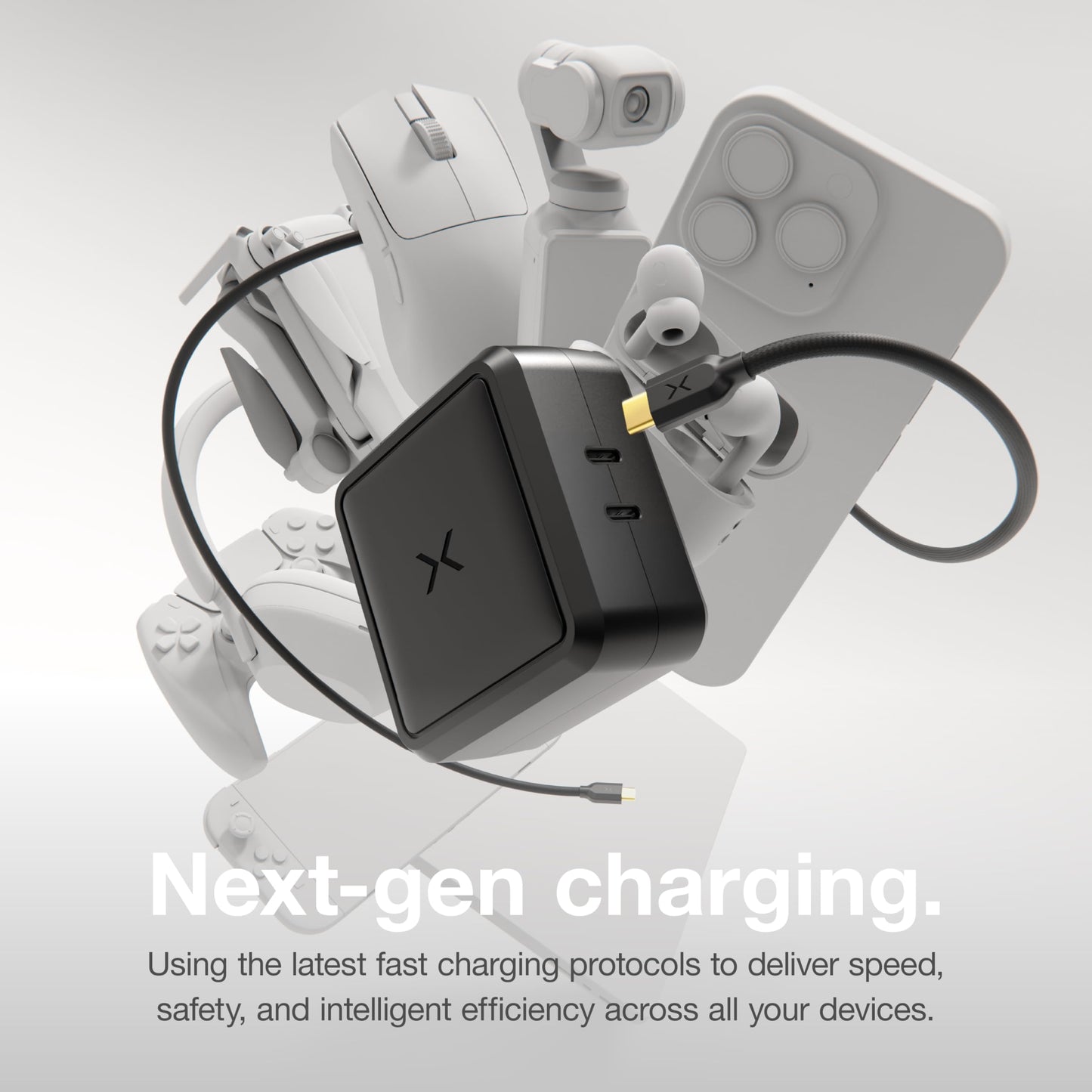 NOCO XGrid X100: 100W USB-C Charger - Dual Port GaN Power Adapter with PD 3.0, QC 4.0+, and PPS - Fast Charging with Smart Power Distribution
