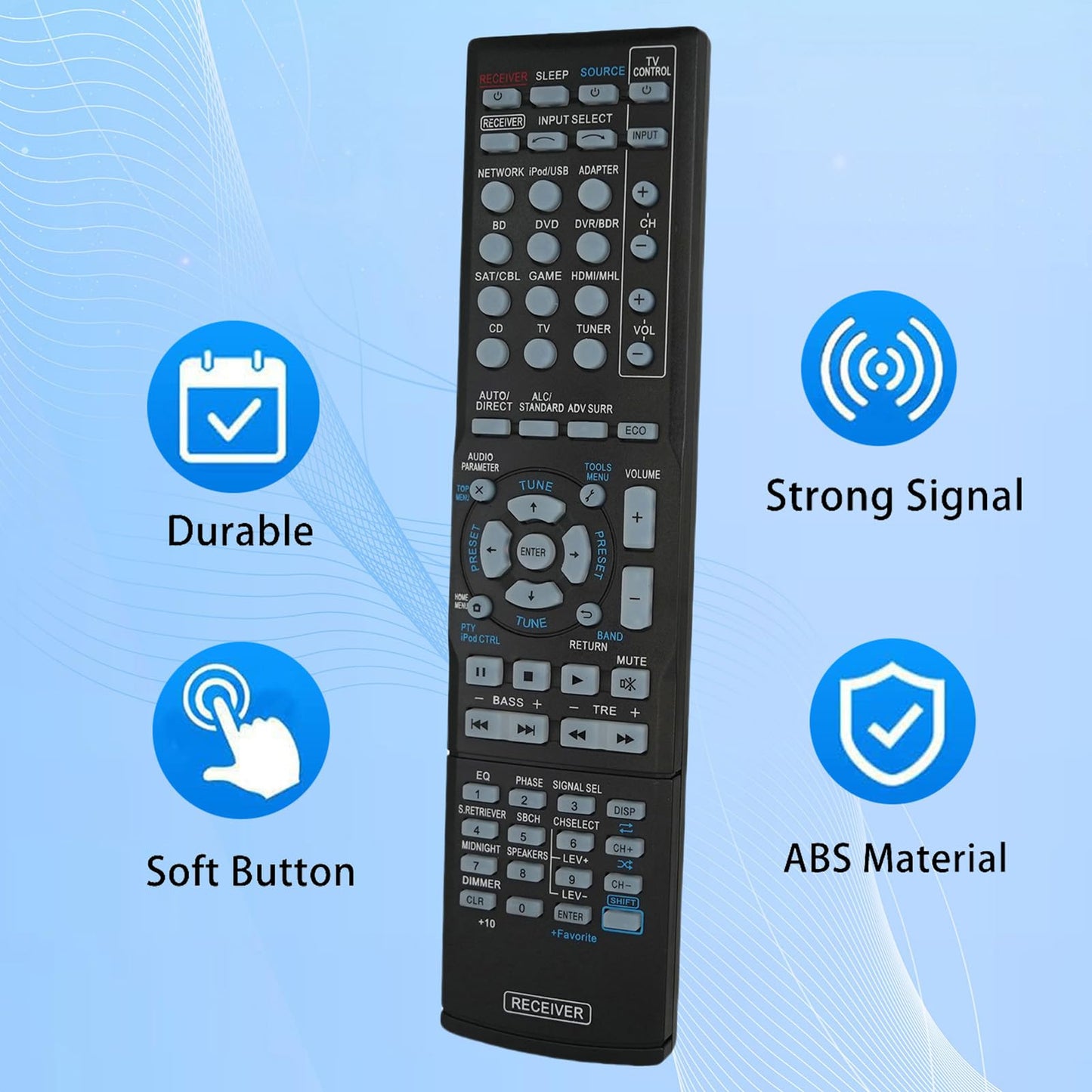 Replacement Remote Control for Pioneer VSX-21TXH VSX-52 VSX-D814-S AXD7545 AXD7612 7.1-Channel Home Theater AV A/V Receiver System