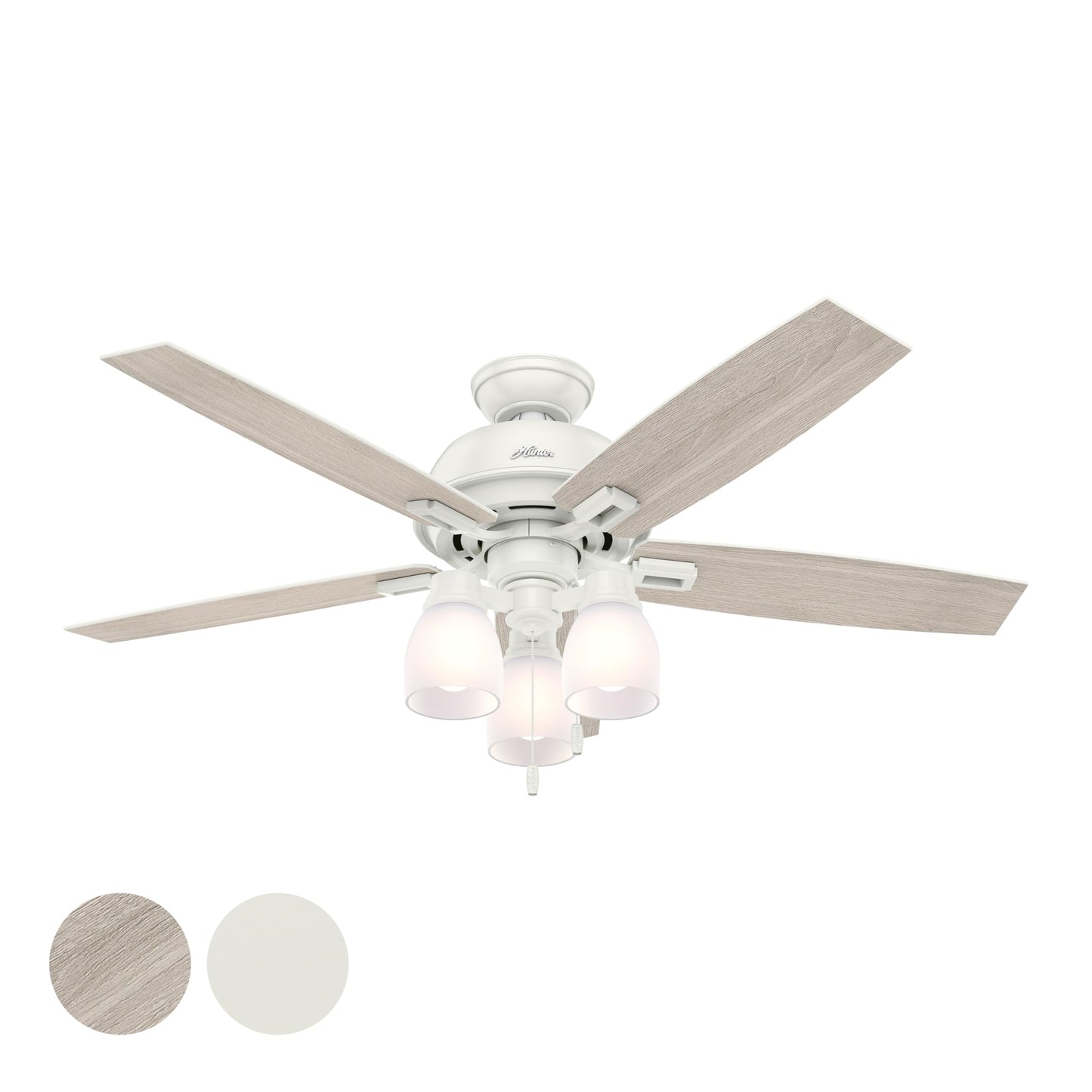 Hunter Fan 52 inch Fresh White Ceiling Fan with LED Light (Renewed)