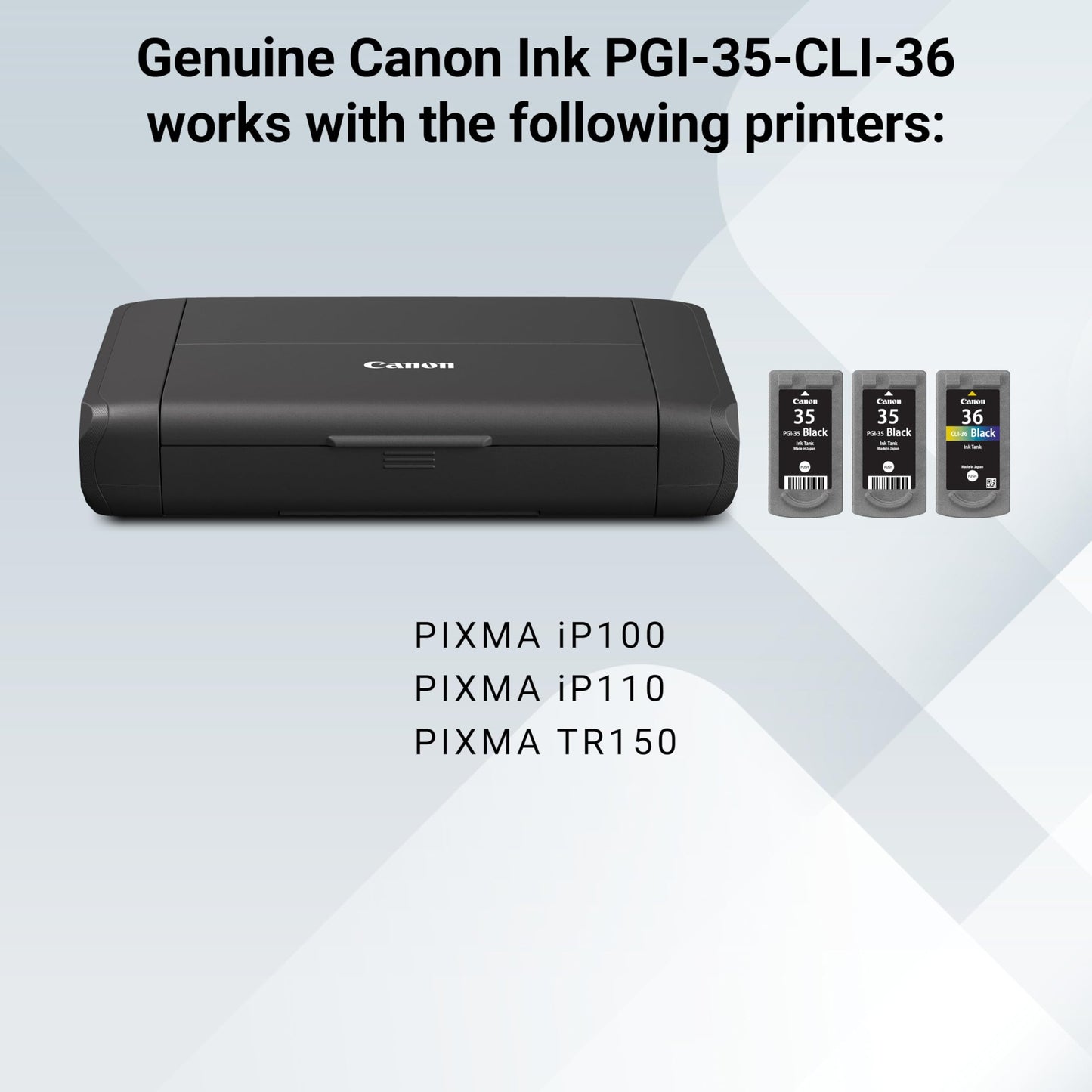 Canon PGI-35/CLI-36 2 Genuine Black and Color Value Pack Compatible to iP100, iP110, TR150 and TR160 Printers