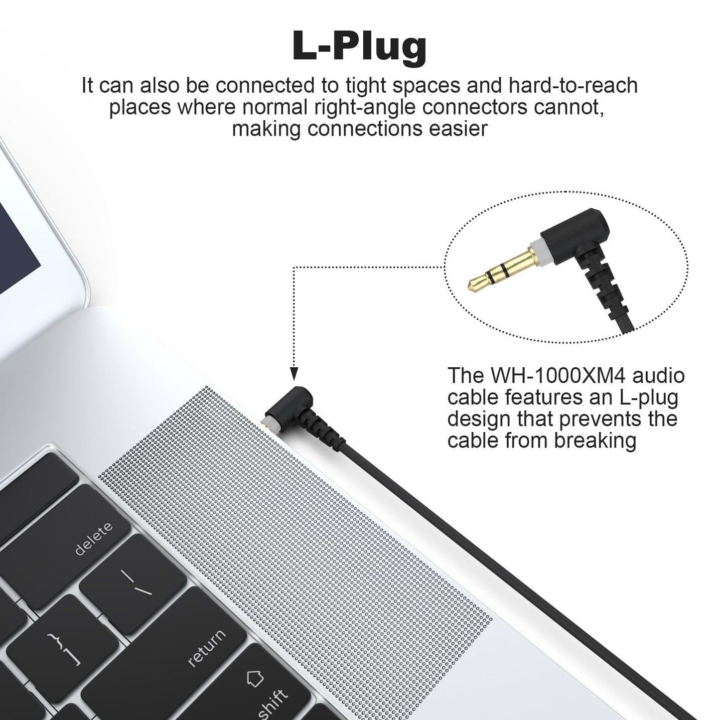 Zosvoses WH-1000XM5 Cable Compatible with Sony WH-1000XM6 WH-1000XM5 WH-1000XM4 WH-1000XM3 WH-1000XM2 MDR-1A MDR-100ABN MDR-1000X MDR-XB950BT…