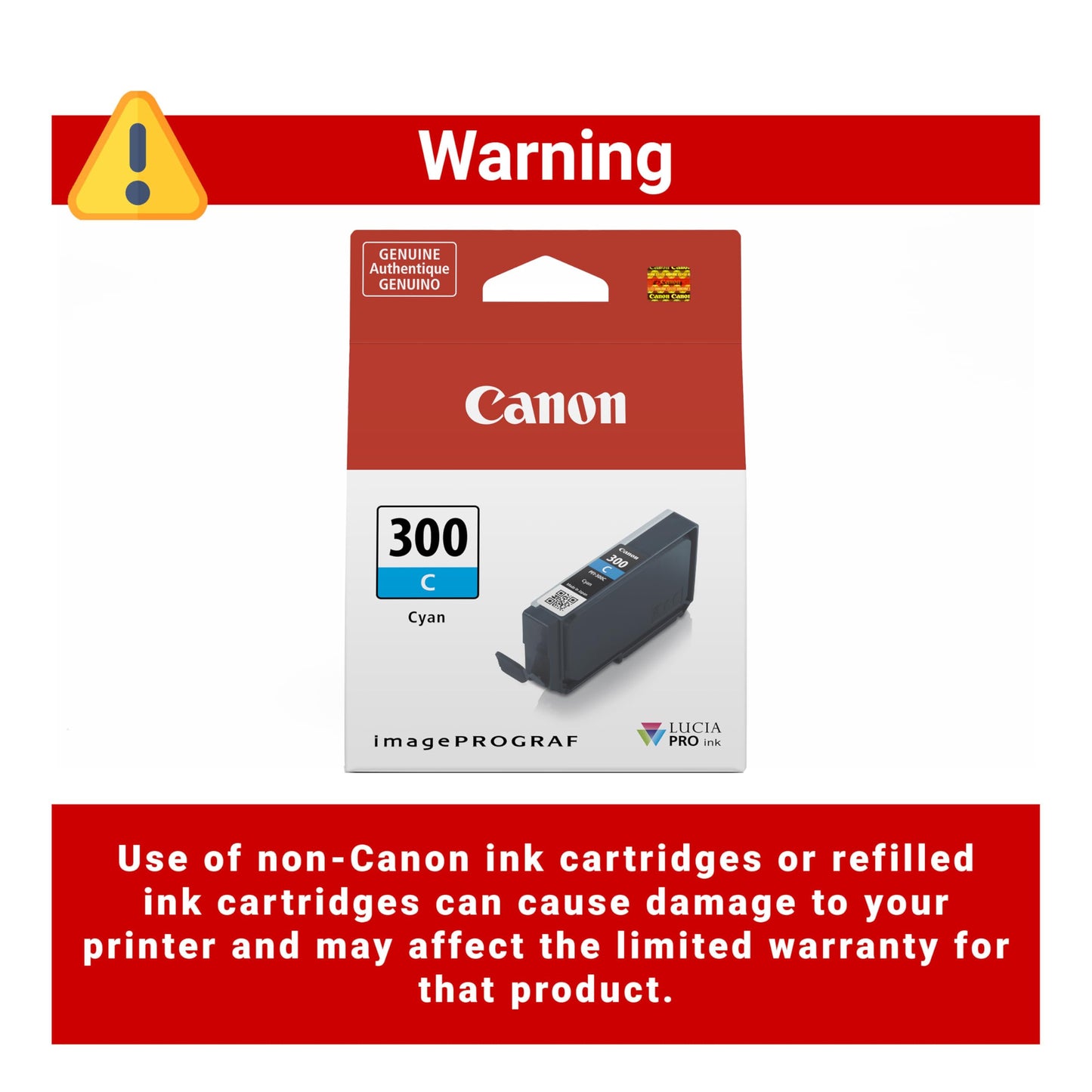 Canon PFI-300 Genuine Cyan Ink Tank, Compatible with ImagePROGRAF PRO-300 Printers
