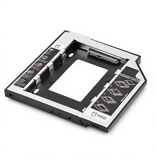 2.5" SSD HDD Hard Drive Enclosure, HDD Internal Hard Disk Drive CD/DVD-ROM Bracket for Most Laptops with 9.5mm Connector