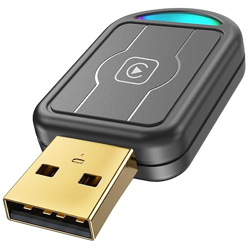 Wireless CarPlay Adapter for Apple iPhone - Convert Wired to Wireless Car Play, Mini & Gold-Plated Connector, A8 Chip, Quick Auto Connect, USB A/C