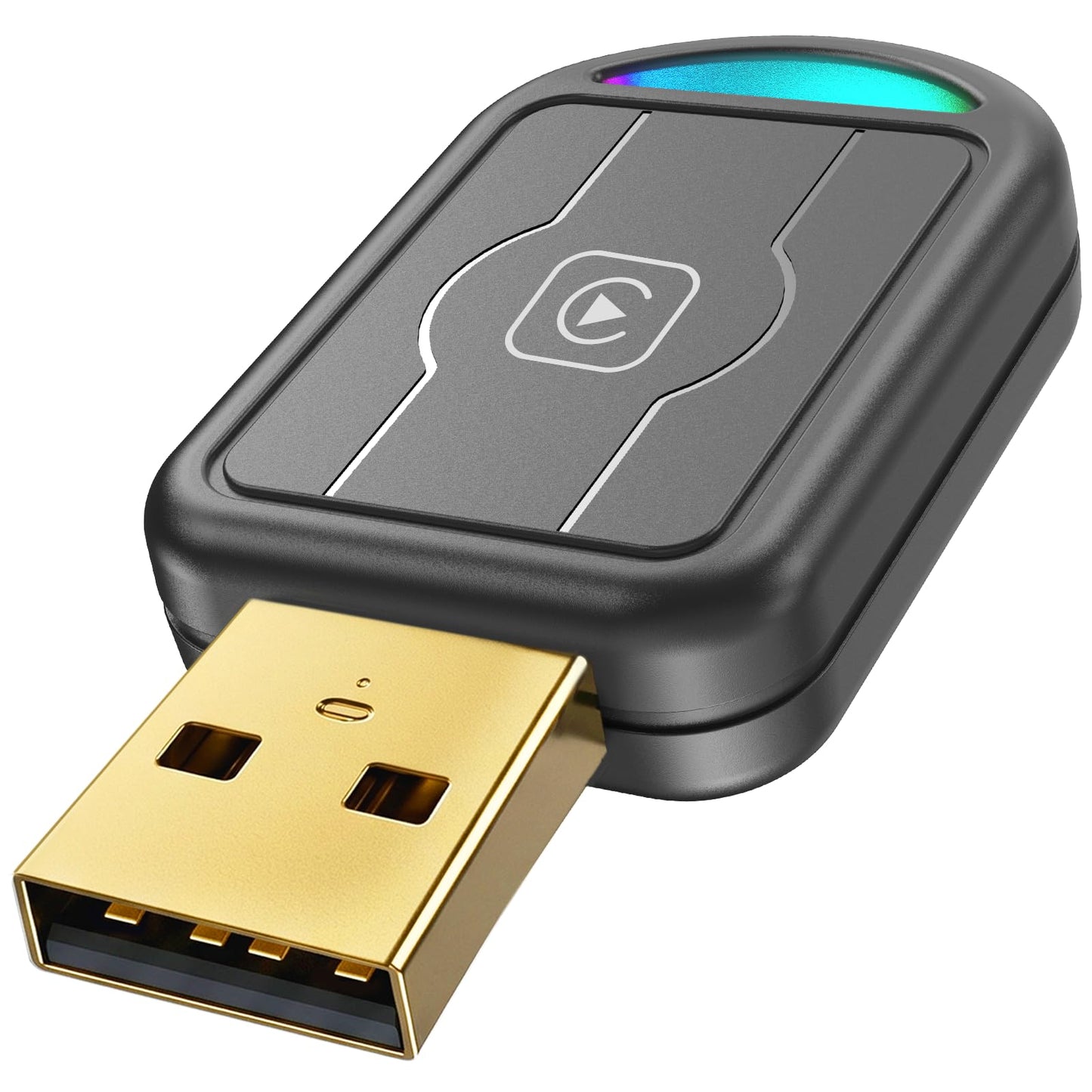 Wireless CarPlay Adapter for Apple iPhone - Convert Wired to Wireless Car Play, Mini & Gold-Plated Connector, A8 Chip, Quick Auto Connect, USB A/C