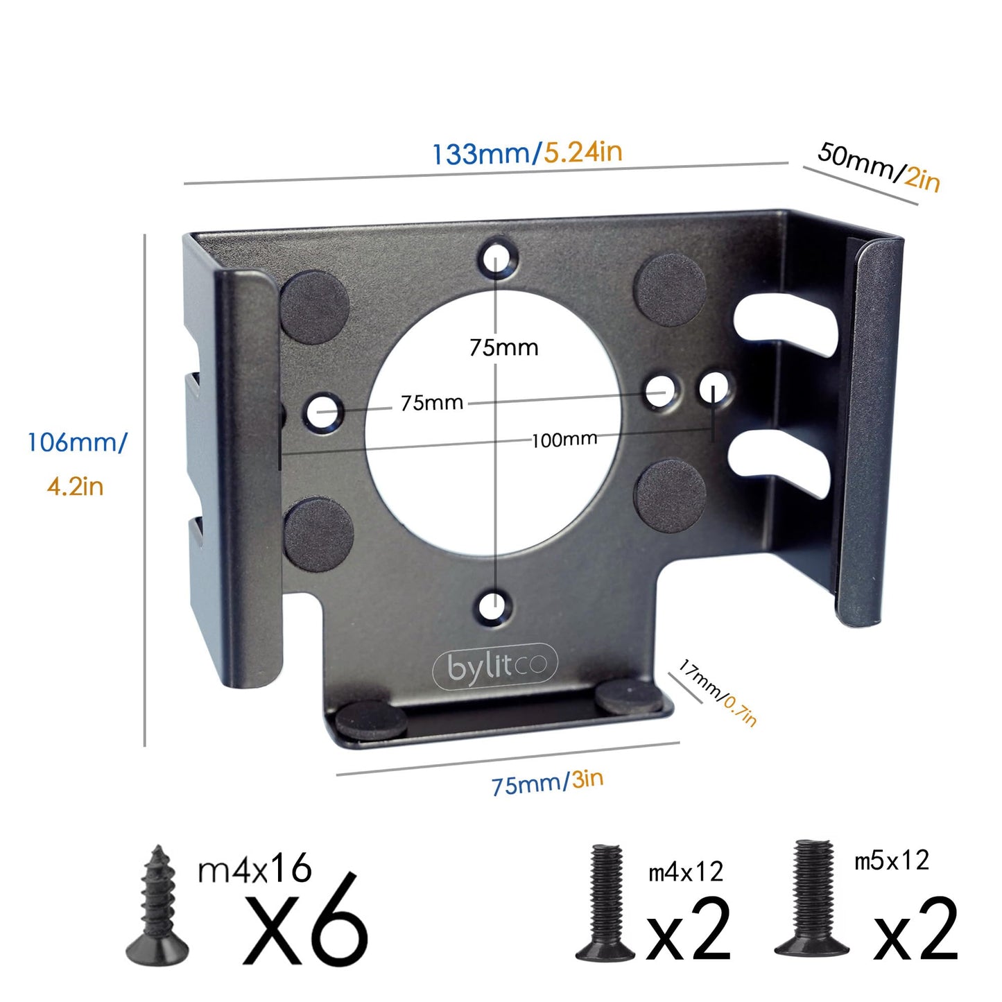 Bylitco All Metal Mount Holder Bracket for Mac Mini M4/M4 Pro 2024, Under Desk or Behind The Monitor
