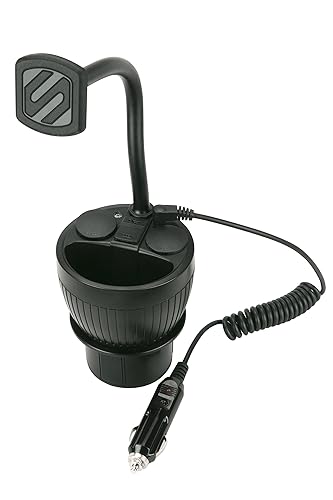 Scosche MAGPCUP MagicMount PowerHub Magnetic Car Cup Holder Phone Mount - Strong Magnet Car Mount for iPhone and Android - Secure Magnetic Cell Phone