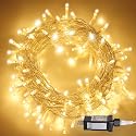 Aluan Christmas Lights Extendable Fairy String Lights 100 LED 33ft+10ft 8 Modes Waterproof Plug in Icicle Lights for Party Wedding Christmas Tree