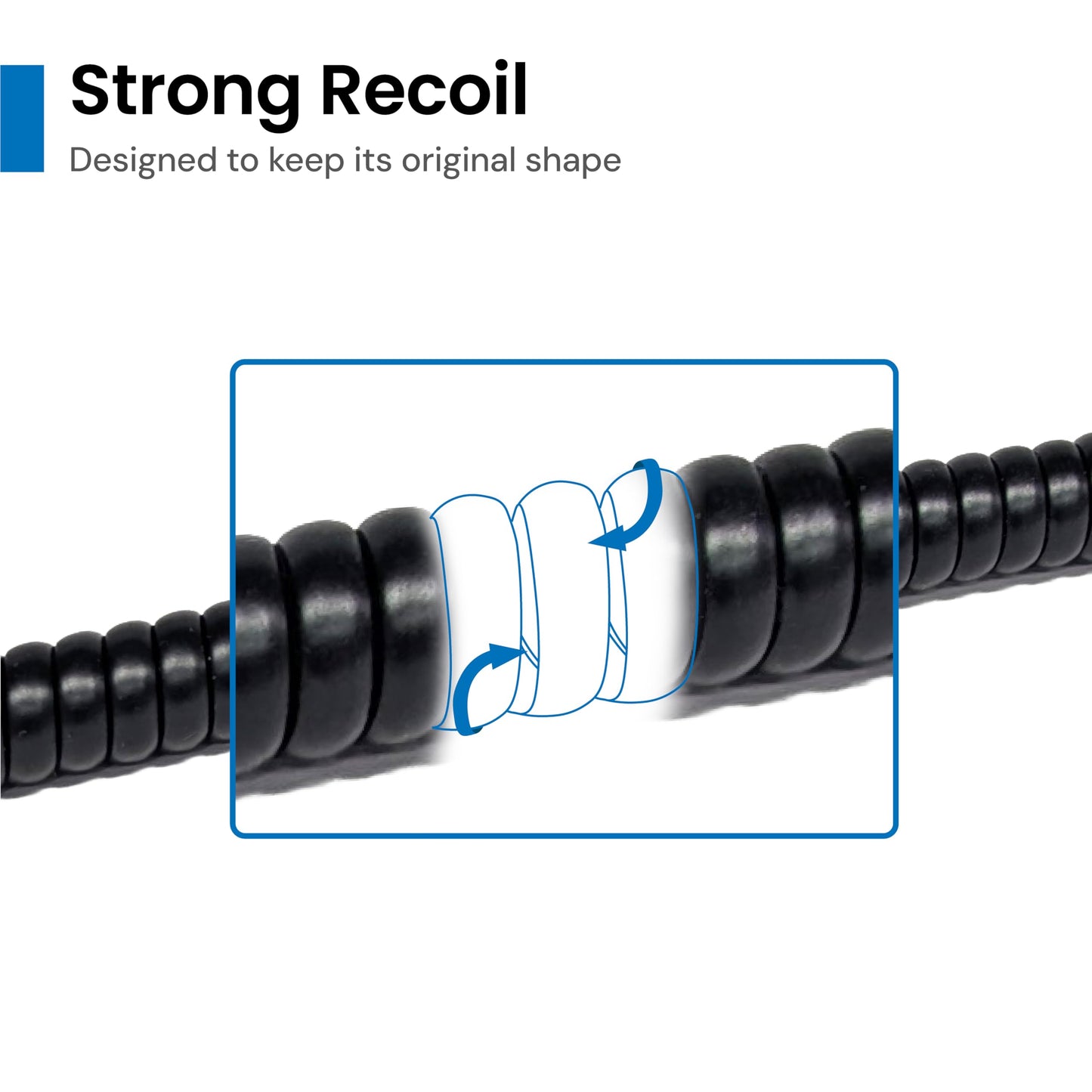 ICC Telephone Handset Cord/Phone Cord, 25 Ft - RJ9 (RJ22) Connectors, Flat Black, 5-Pack - Curly Coiled Tangle-Free Design for PBX & VoIP Phones