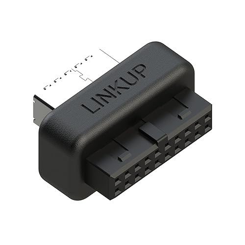 LINKUP - USB-C Front Panel Adapter - Converts Motherboard 3.0/3.1 IDC20 19-Pin Header to Type-C (A-Key) - Designed for All USB-C Devices - Solid