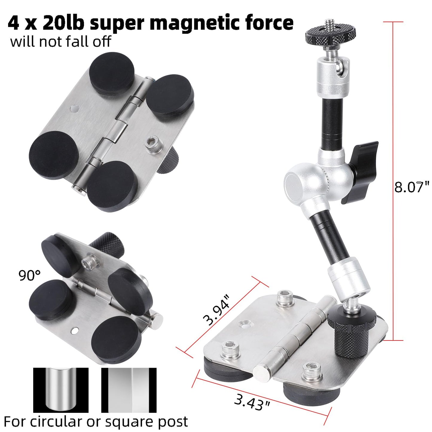FPN Magnetic Phone Fence Post Mount + Fence Clip Kit for Gamechanger for Mevo Start, GoPro, iPhone, DJI Osmo Pocket 3 and Action Cameras,