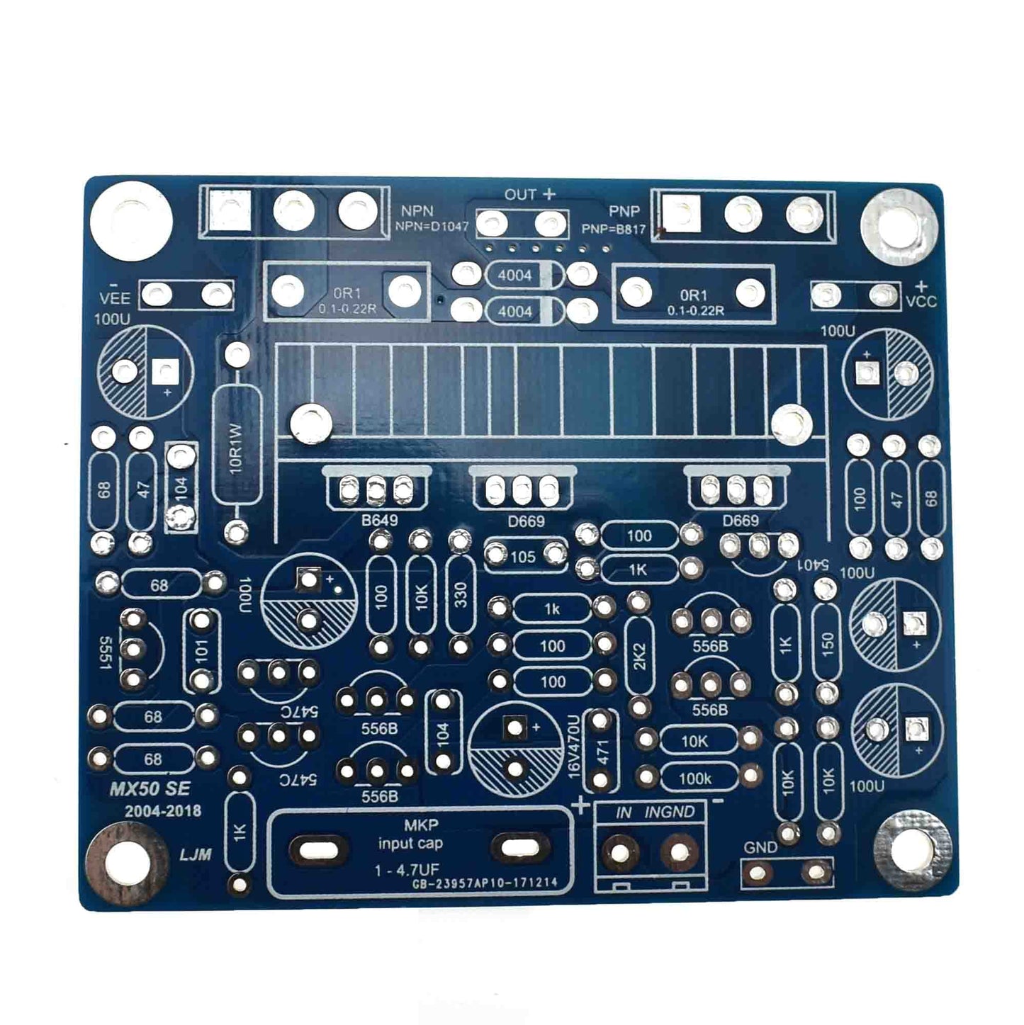 DIY KITS 2PCS MX50 SE 100WX2 Dual Channels Audio Power amplifiers Board D1047 B817 2SA1295 2SC3264 (D1047 B817)