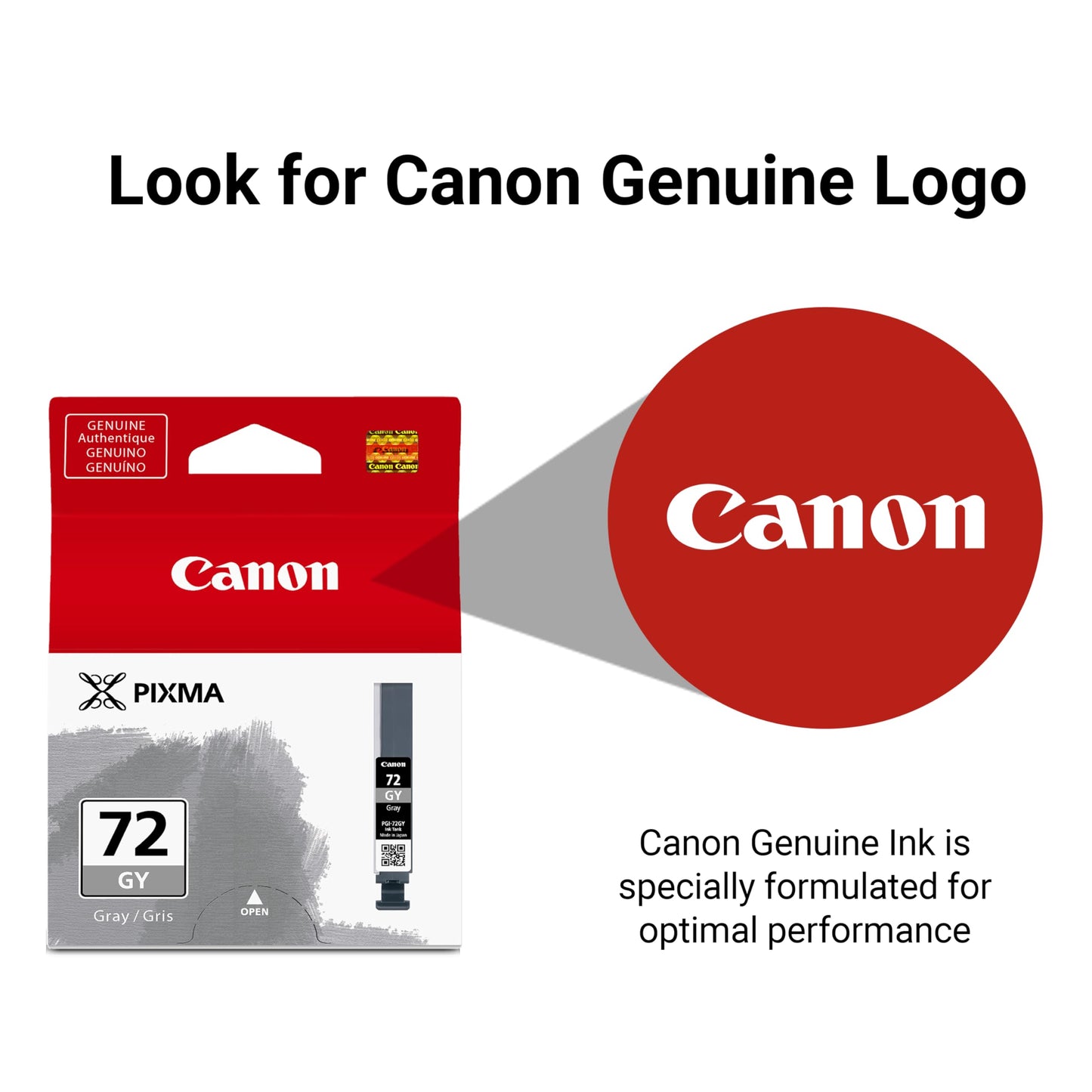 Canon PGI-72 Genuine Gray Ink Tank, Compatible with PIXMA PRO-10 Printers
