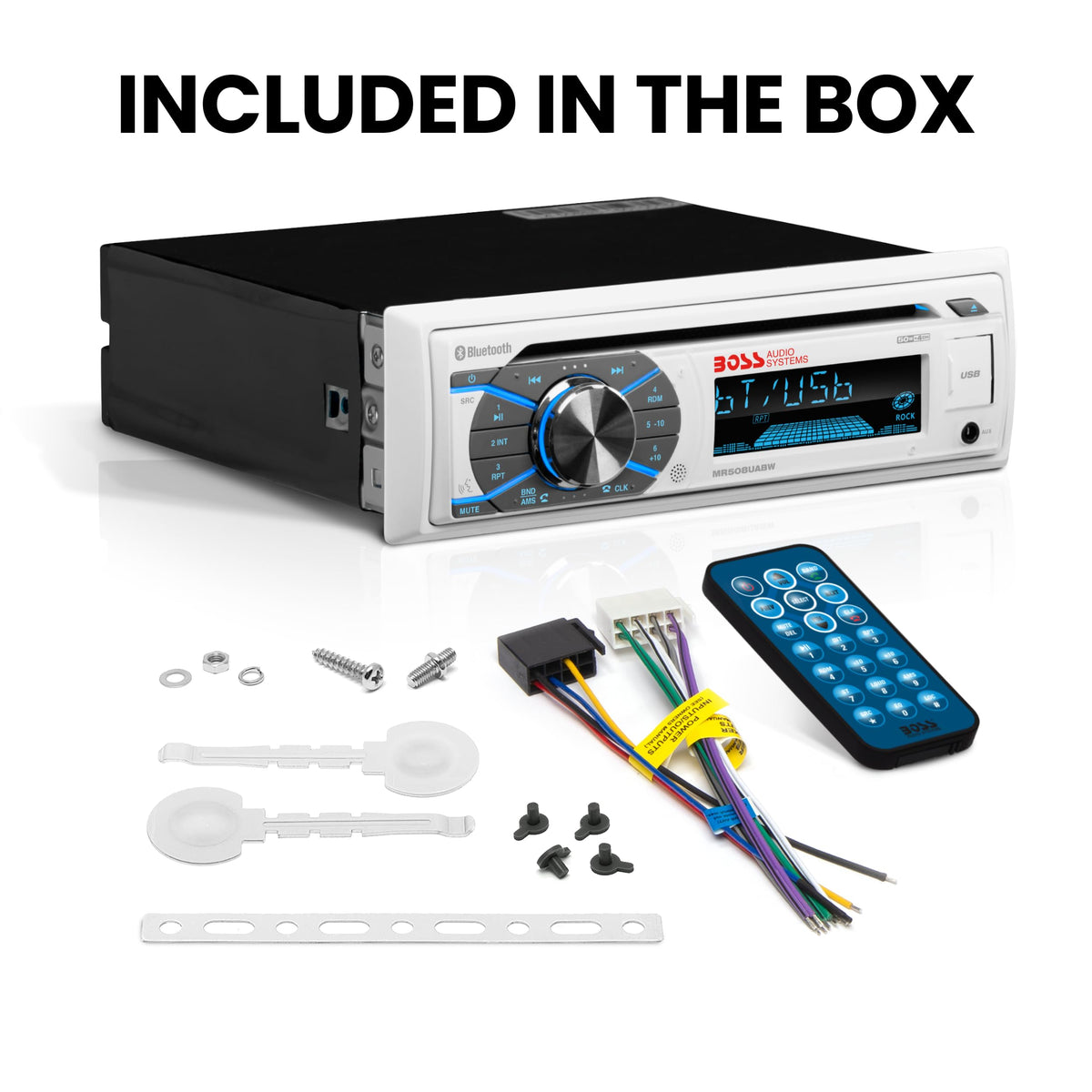 BOSS Audio Systems MR508UABW Marine Boat Bluetooth Stereo, USB, DVD, Radio