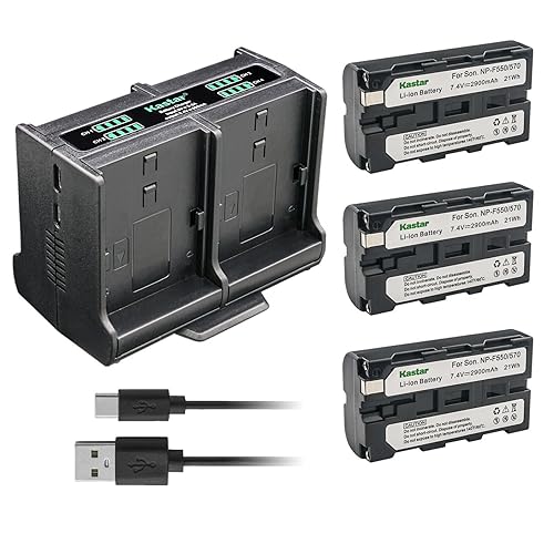 Kastar 3-Pack Battery and Quadruple Charger Compatible with Sony CCD-TRV81 CCD-TRV815 CCD-TRV82 CCD-TRV85 CCD-TRV86 CCD-TRV87 CCD-TRV88 CCD-TRV90