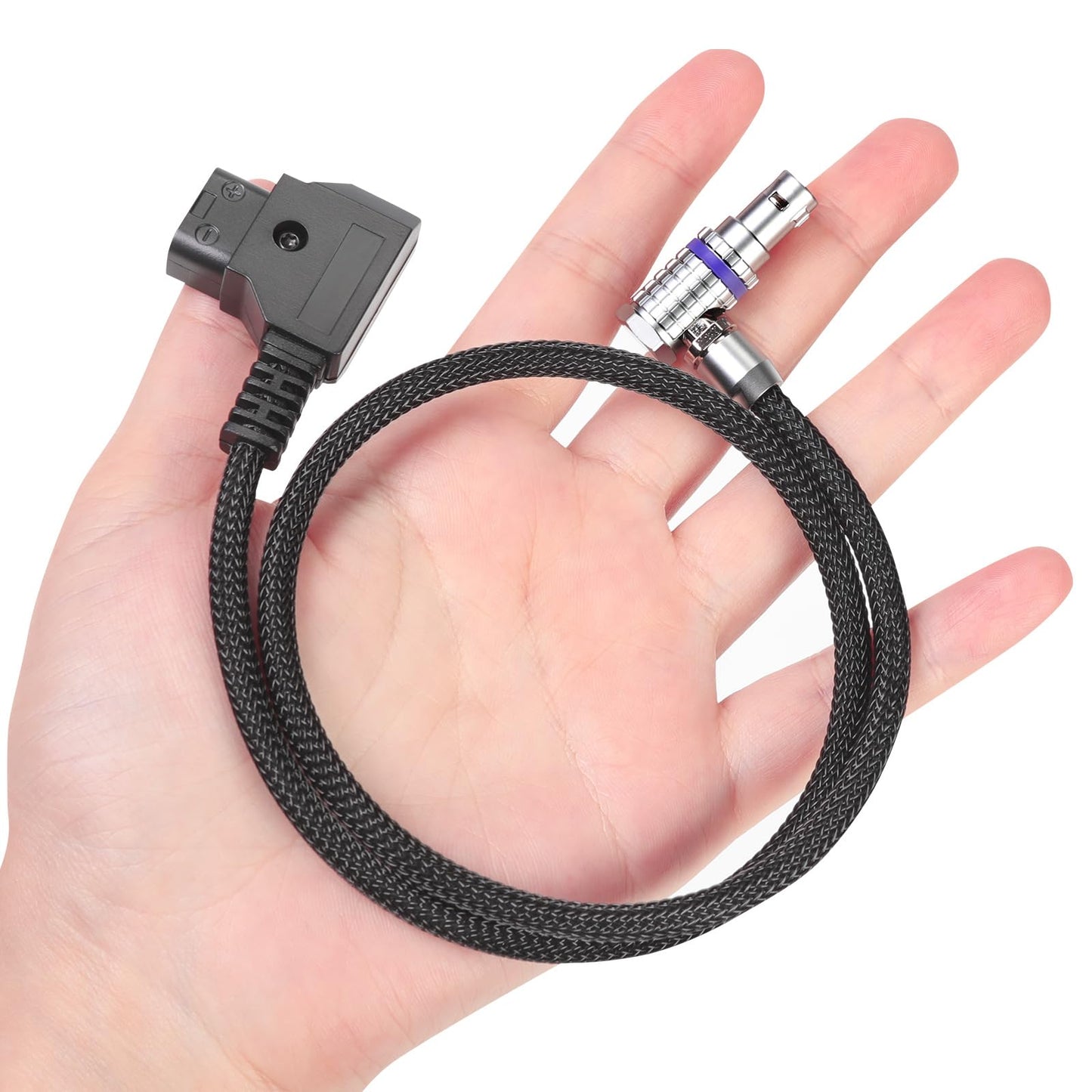 RED® Komodo™ Right-Angle to D-tap&P-tap Cable Made with Super Soft Wire and Protected with Techflex Braid 18.1inches(Power Cable)