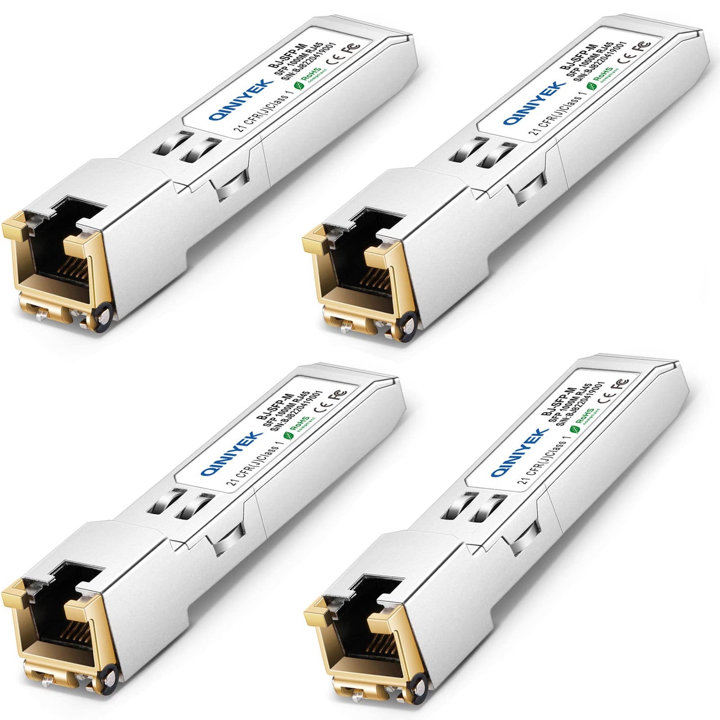 QINIYEK SFP to RJ45 Module,1000BASE-T Transceiver for Cisco GLC-T/SFP-GE-T, Meraki, Fortinet, Ubiquiti UniFi UF-RJ45-1G, D-Link, Supermicro, Netgear