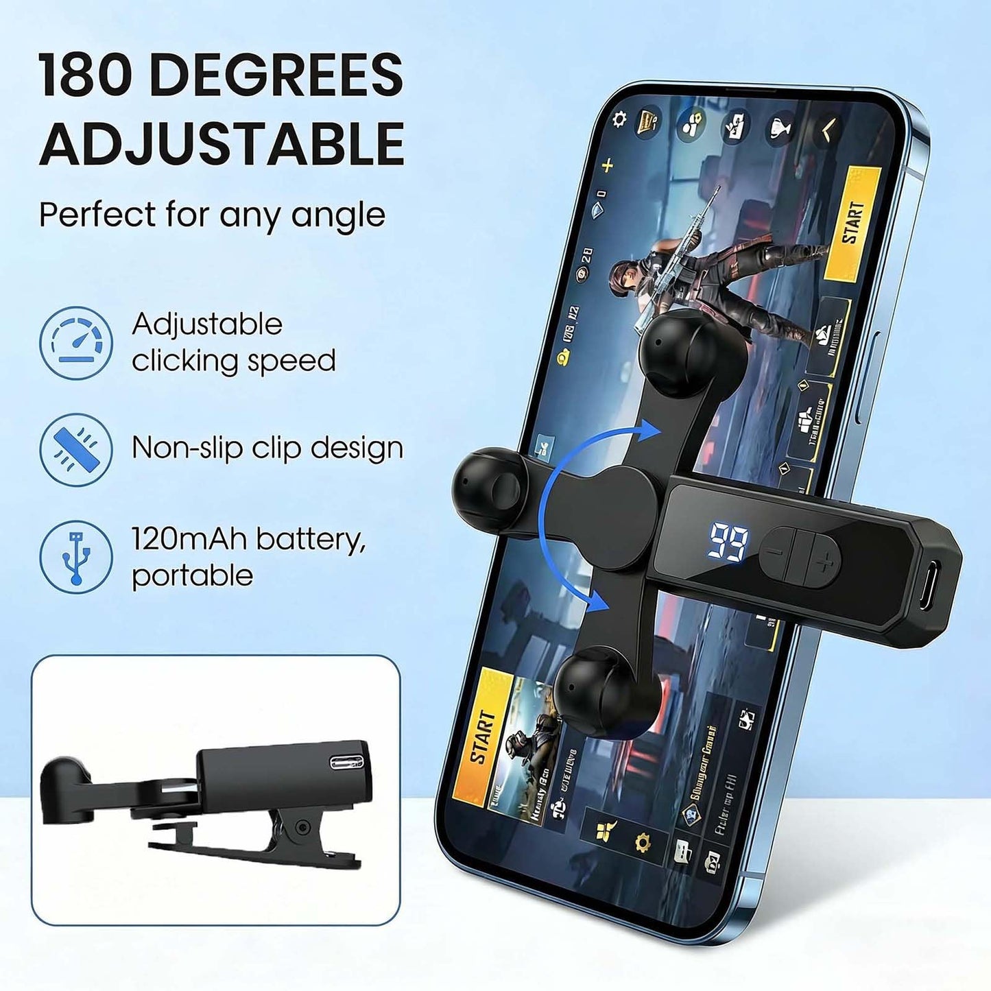 Rechargeable Auto Clicker Screen Tapper for Tiktok Live, 107 Speeds, Auto Tapper for iPhone iPad Android - Tiktok Tapper & Tapper for Tiktok