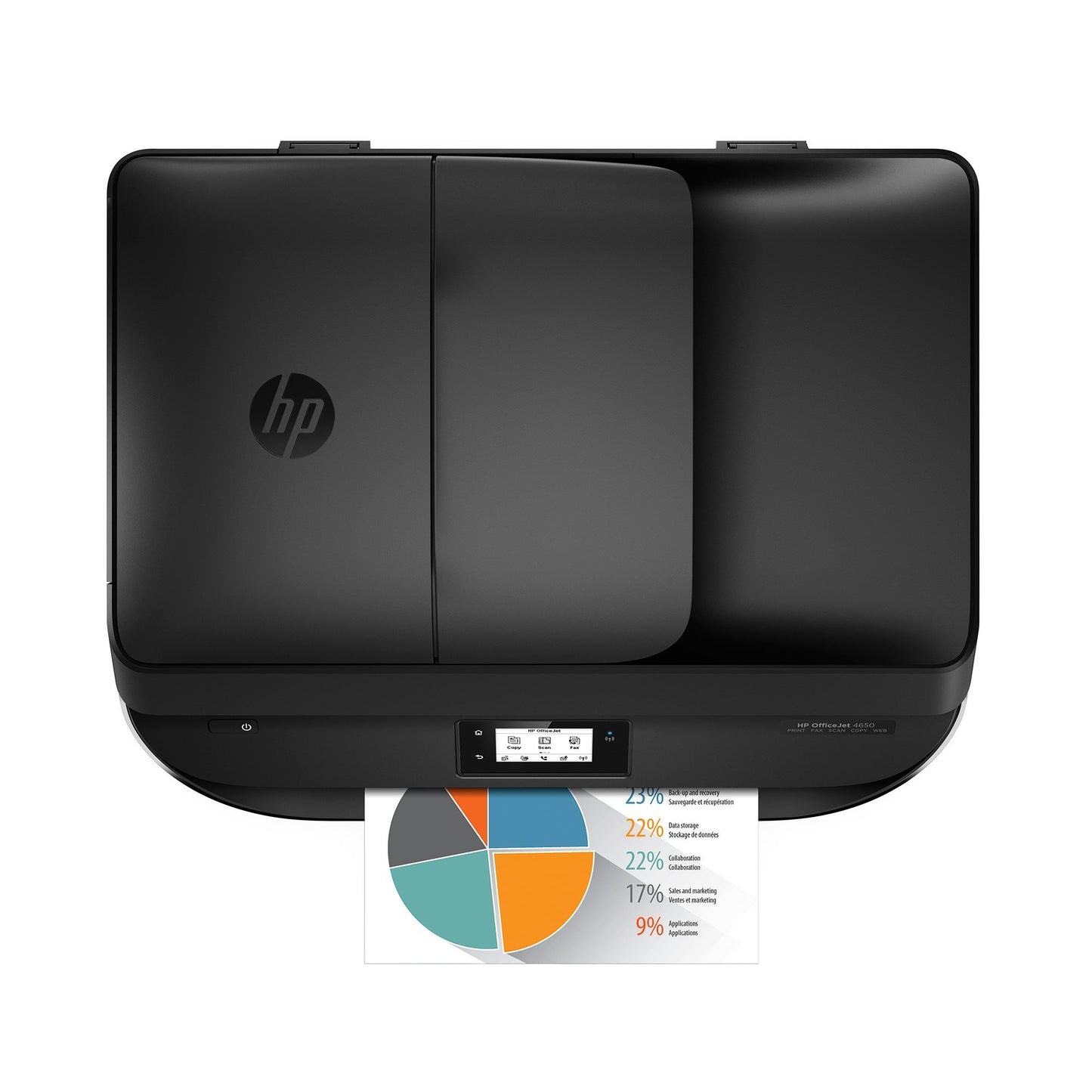 HP HP4650-RB-AMZ Office Jet 4650 Wireless All-in-One Photo Printer, Copier and Scanner - Black (Renewed), Black & Color