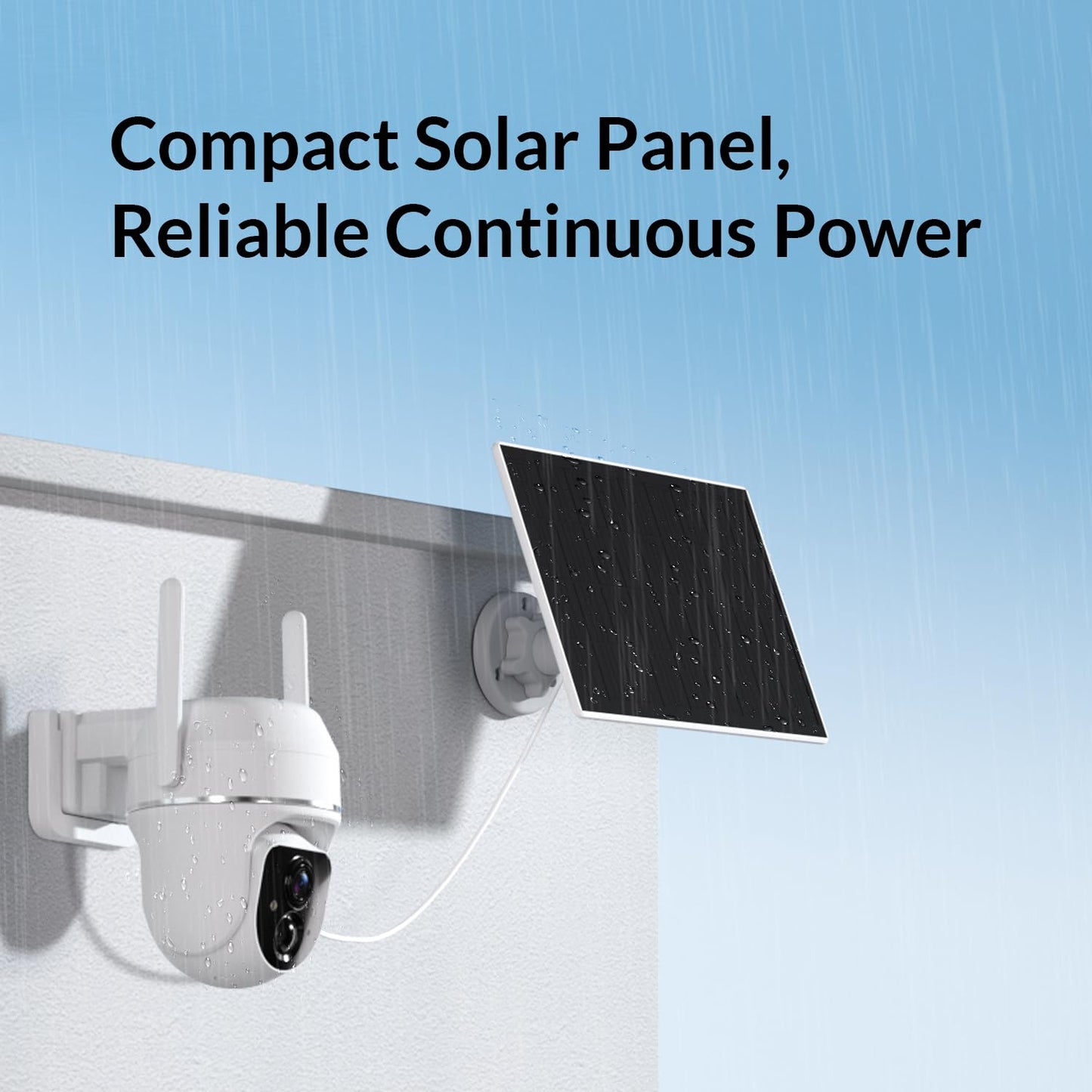 Vicohome 2K Solar Wireless WiFi Security Cameras Outdoor, 355° PTZ, Solar & Battery Powered, PIR Motion Detection, 3MP Full-Color Night Vision, IP65