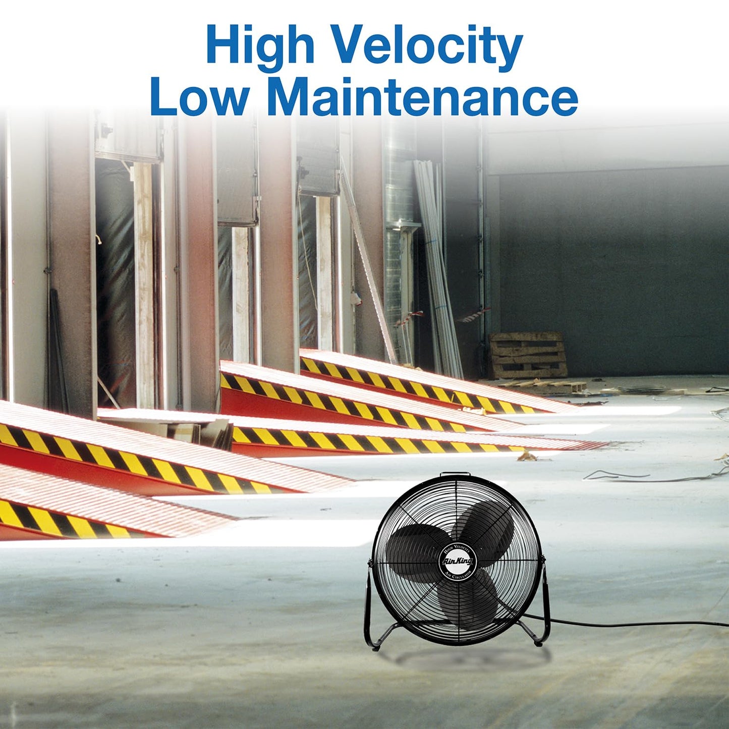 Air King 9220 20-Inch Industrial Grade High Velocity Pivoting Floor Fan, 20 Inches, Black