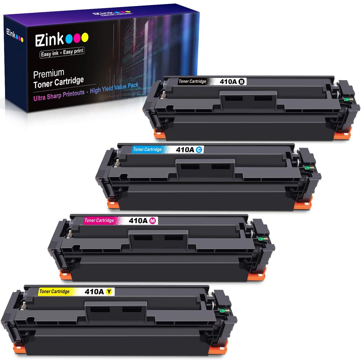 E-Z Ink (TM) Compatible Toner Cartridge Replacement for HP 410A CF410A CF411A CF412A CF413A to use with Color Laserjet Pro MFP M477fdw M477fdn M477fnw