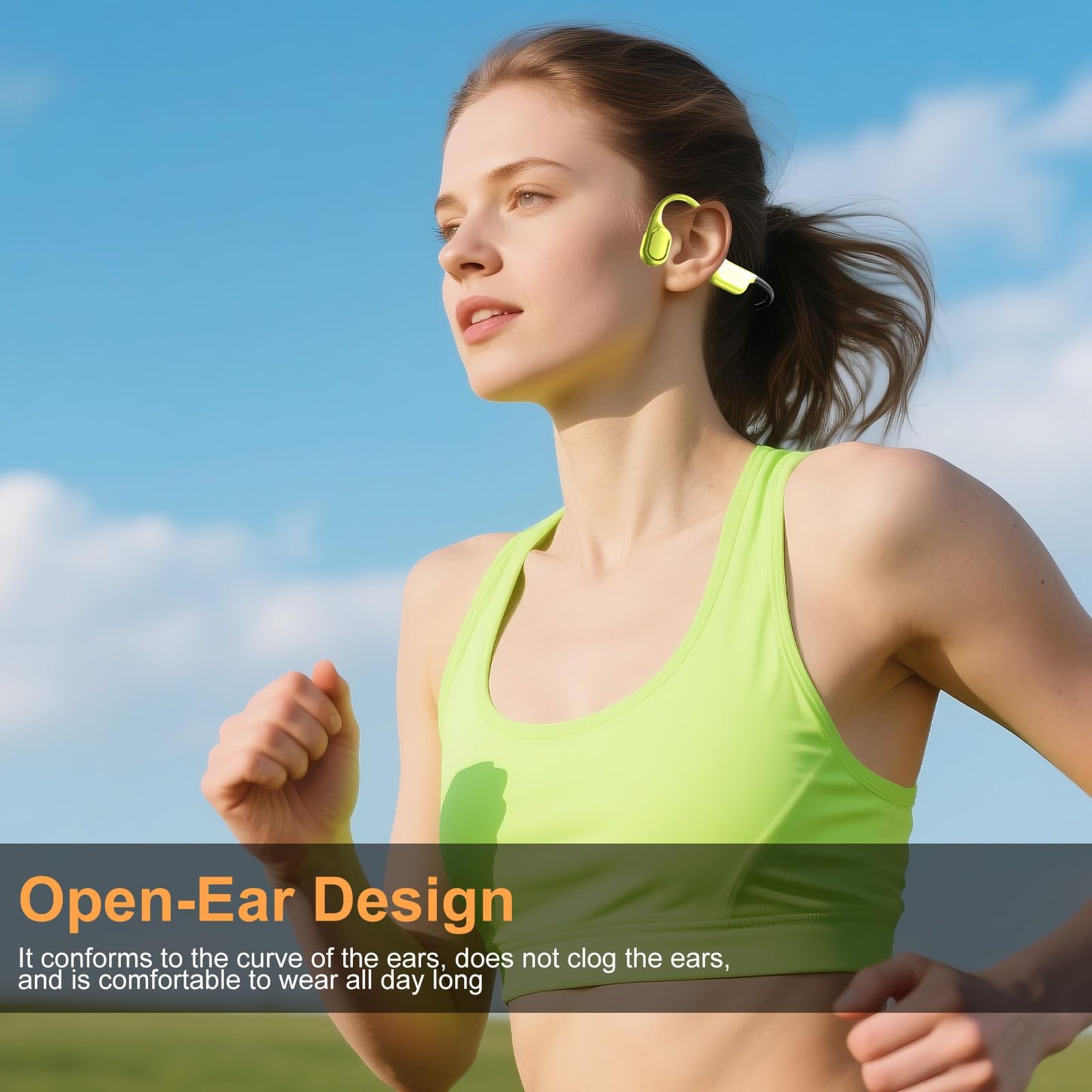 RR SPORTS Bone Conduction Bluetooth Headphones-SwimBeats,IP68 Waterproof Swimming Headphones with 32GB MP3 Player, Lightweight Open Ear Design