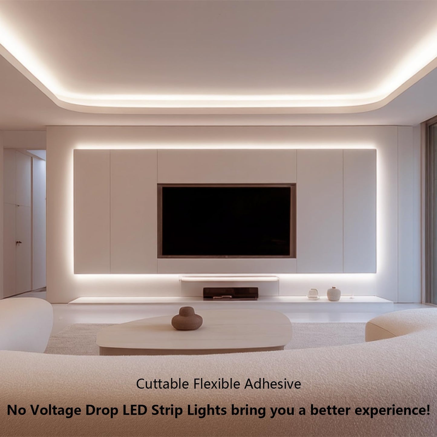 BENLUN 24V COB LED Strip Lights 65.6ft Kit, 4000K Natural White Cuttable Adhesive 480LEDs/M CRI 90+ LED Tape Light with Power Supply for Bedroom