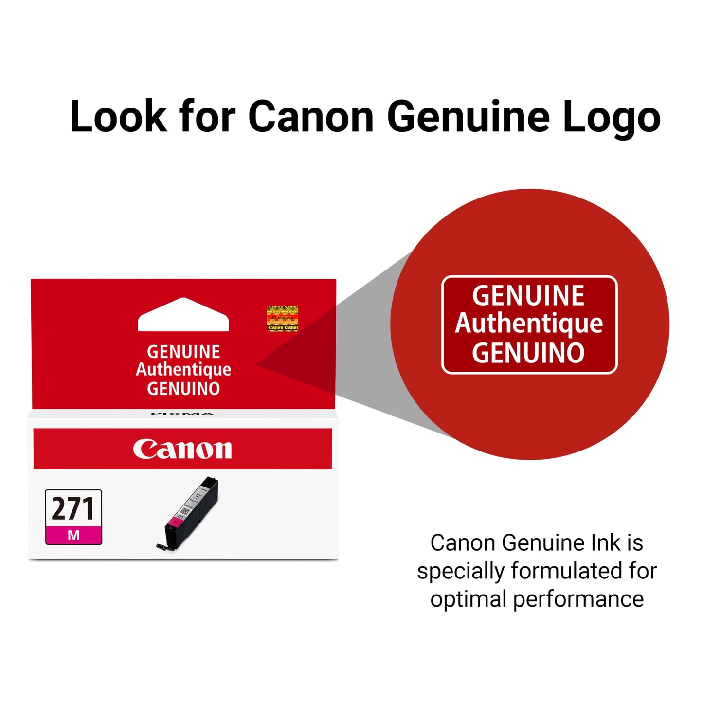 Canon CLI-271 Genuine Magenta Ink Tank, Compatible with MG6820, MG6821, MG6822, MG5720, MG5721, MG5722, MG7720, TS5020, TS6020, TS8020, and TS9020