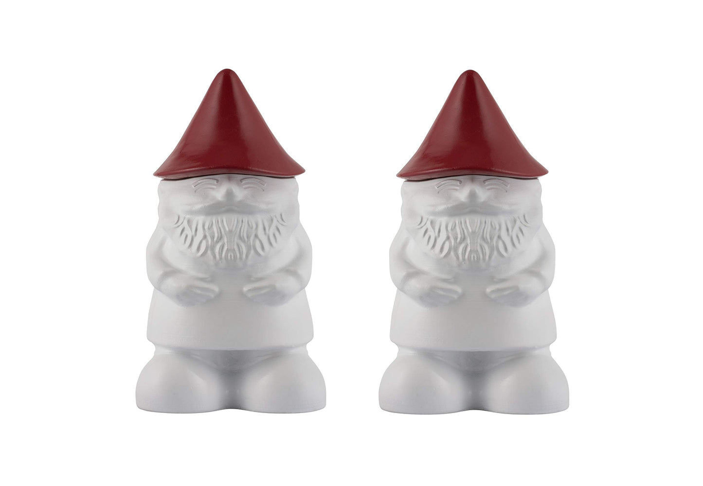 TIKI Brand 2-Pack Decorative Gnome Table Torch, for Outdoor Lighting in Patio, Backyard, 7 Inch, Red and White, 1120166