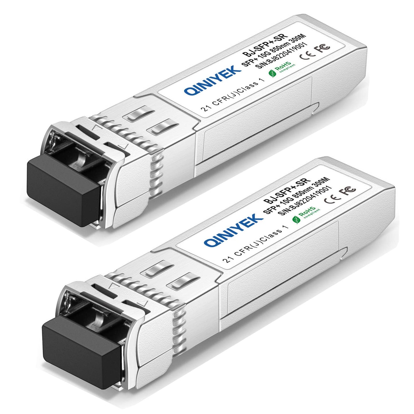 2Pack 10GBase-SR SFP+ Transceiver, SFP+ Multi-Mode to LC Module, 850nm MMF,up to 300 m,Compatible with Cisco SFP-10G-SR, Unifi UF-MM-10G, Meraki