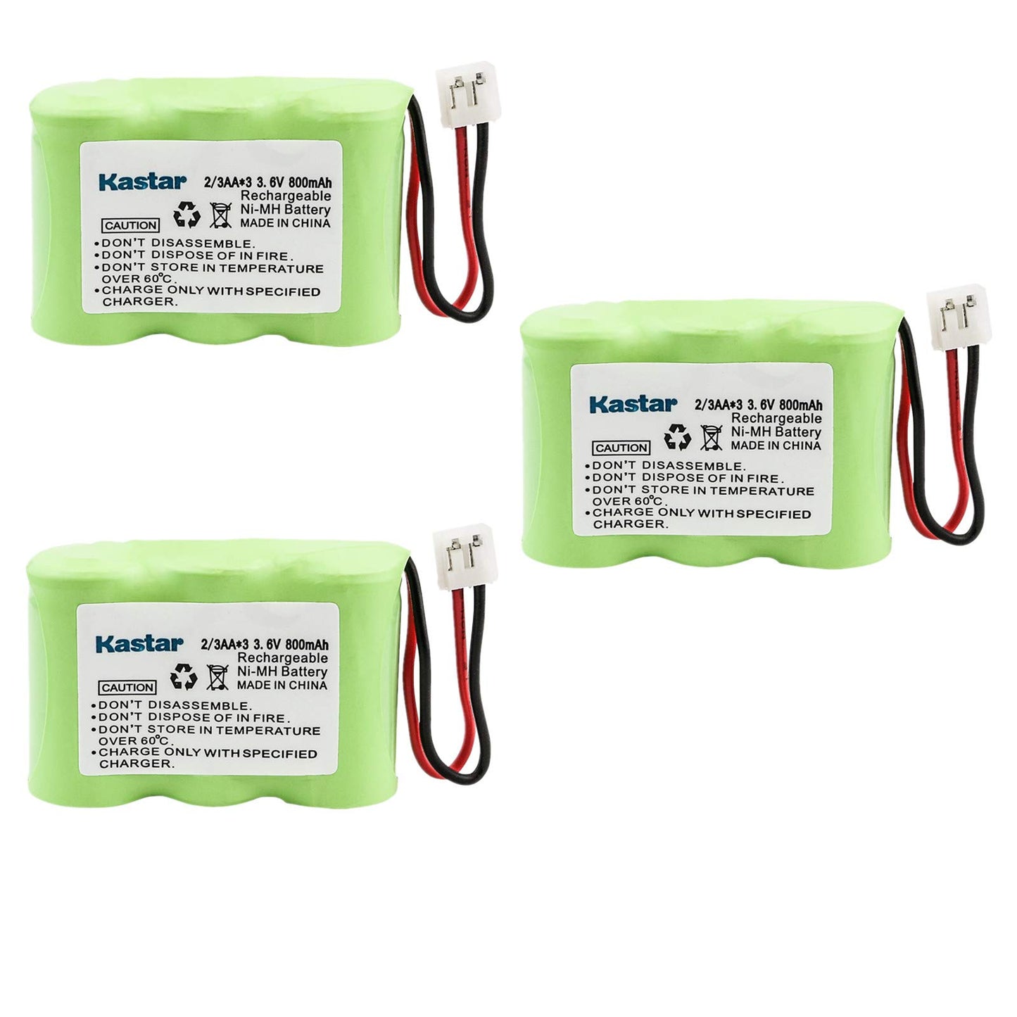 Kastar 3-PACK Ni-MH Rechargeable Battery Compatible with Vtech IA5870 IA5882 GZ2334 GZ2434 GZ2436 GZ2437 GZ2439 GZ2456 GZ2459, AT&T 2422 80-5074-00-00