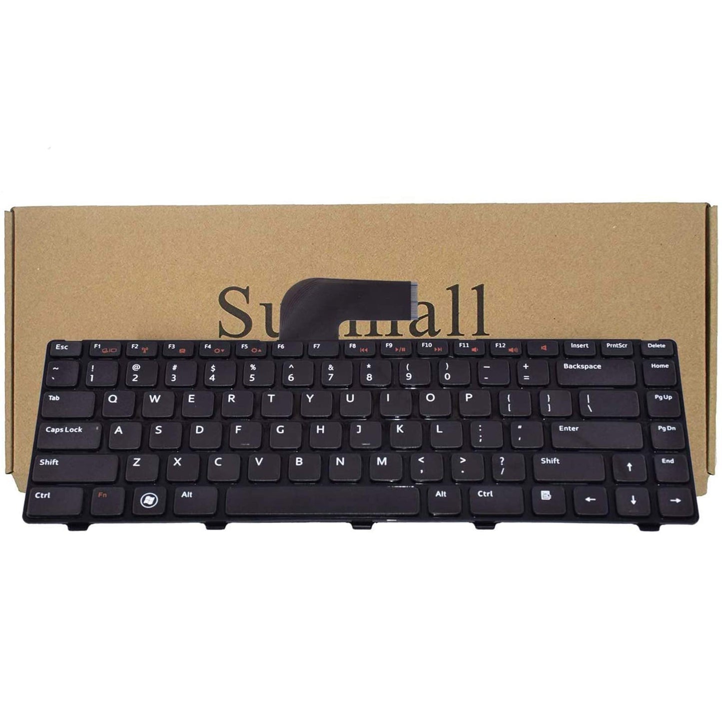SUNMALL Keyboard Replacement with Frame Compatible with Dell Inspiron 14R N4110 N4120 M4110 N4050 N5040 N5050 M5040 M5050, VOSTRO 1440 1445 1450 1550