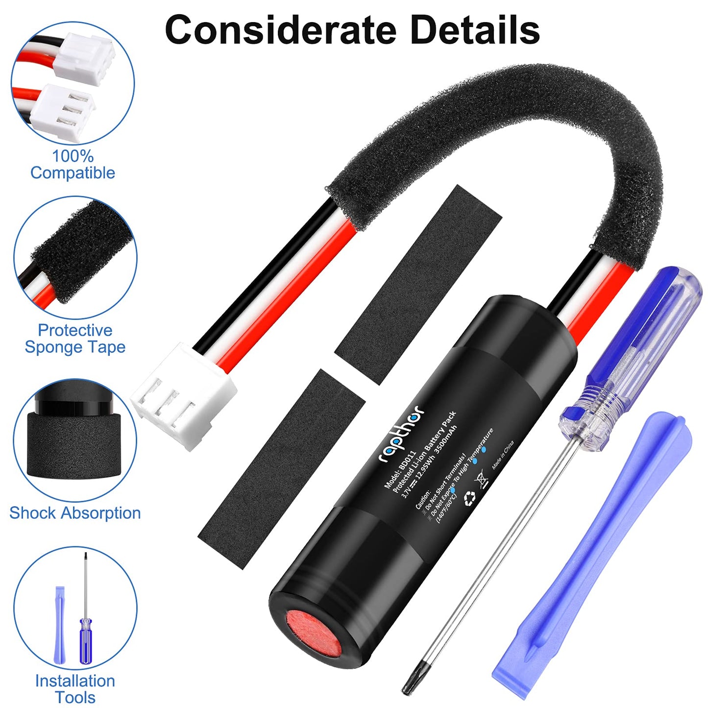 Rapthor 3500mAh Rechargeable Replacement Battery Compatible with Harman Kardon Onyx Studio 1/2/3/4 Wireless Bluetooth Speaker