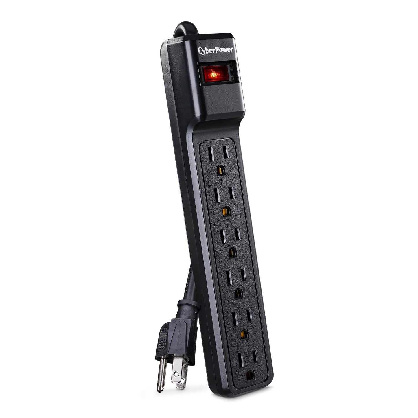 CyberPower CSB604 Essential Surge Protector, 900J/125V, 6 Outlets, 4ft Power Cord, Black