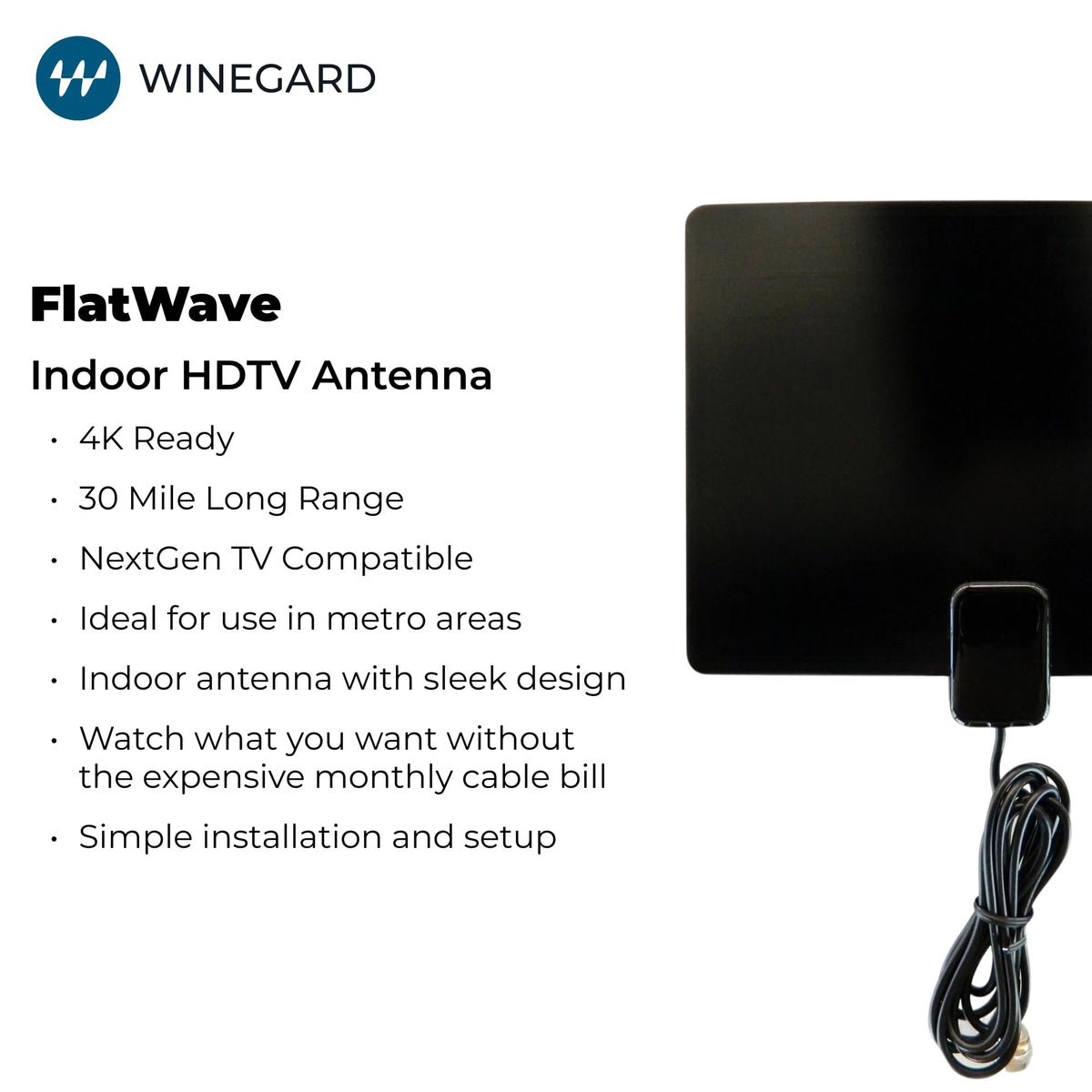 Winegard FlatWave FL-1000 Multidirectional Indoor TV Antenna