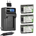 Kastar 3-Pack NP-FP50 / FP51 Battery and LCD AC Charger Compatible with Sony DCR-SR30, DCR-SR40, DCR-SR50, DCR-SR60, DCR-SR70, DCR-SR80, DCR-SR90