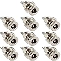 CenryKay 10PCS 5.5 x 2.1mm DC-099 10A DC Power Jack Socket,Threaded Female Panel Mount Connector Adapter