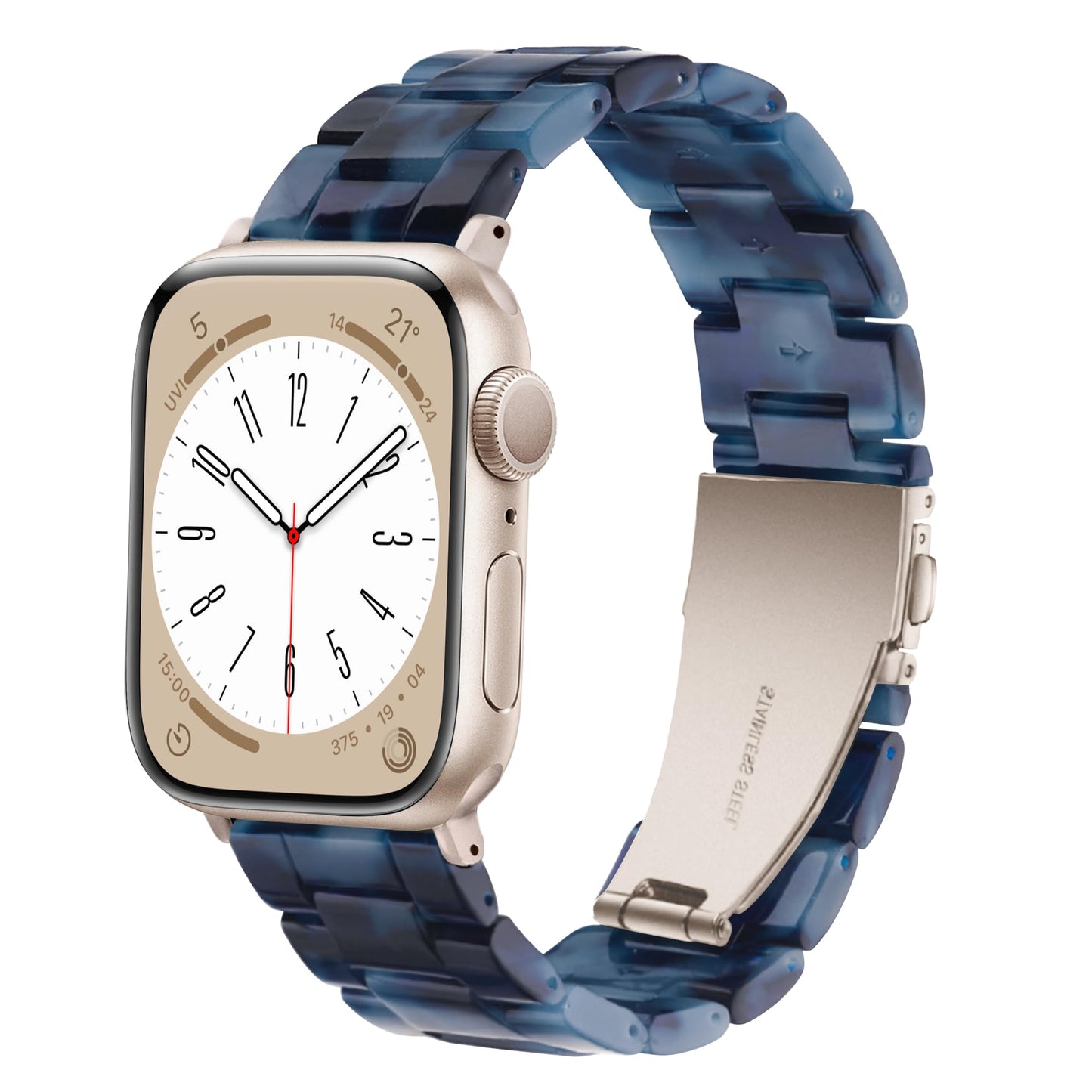 Melyis for Resin Apple Watch Bands 46mm 45mm 44mm 42mm 49mm, fit Apple Watch Bands for Women 44mm, iWatch Bands Womens, Strap for Apple Watch Series