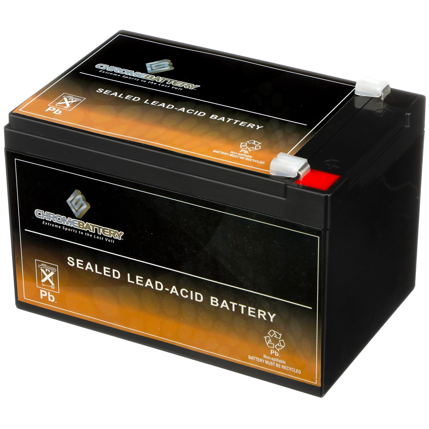 CB CHROMEBATTERY 12V 12AH Sealed Lead Acid (SLA) Rechargeable Battery - F2 Terminal - Deep Cycle Design - Replacement for Alarm Systems, Scooters…