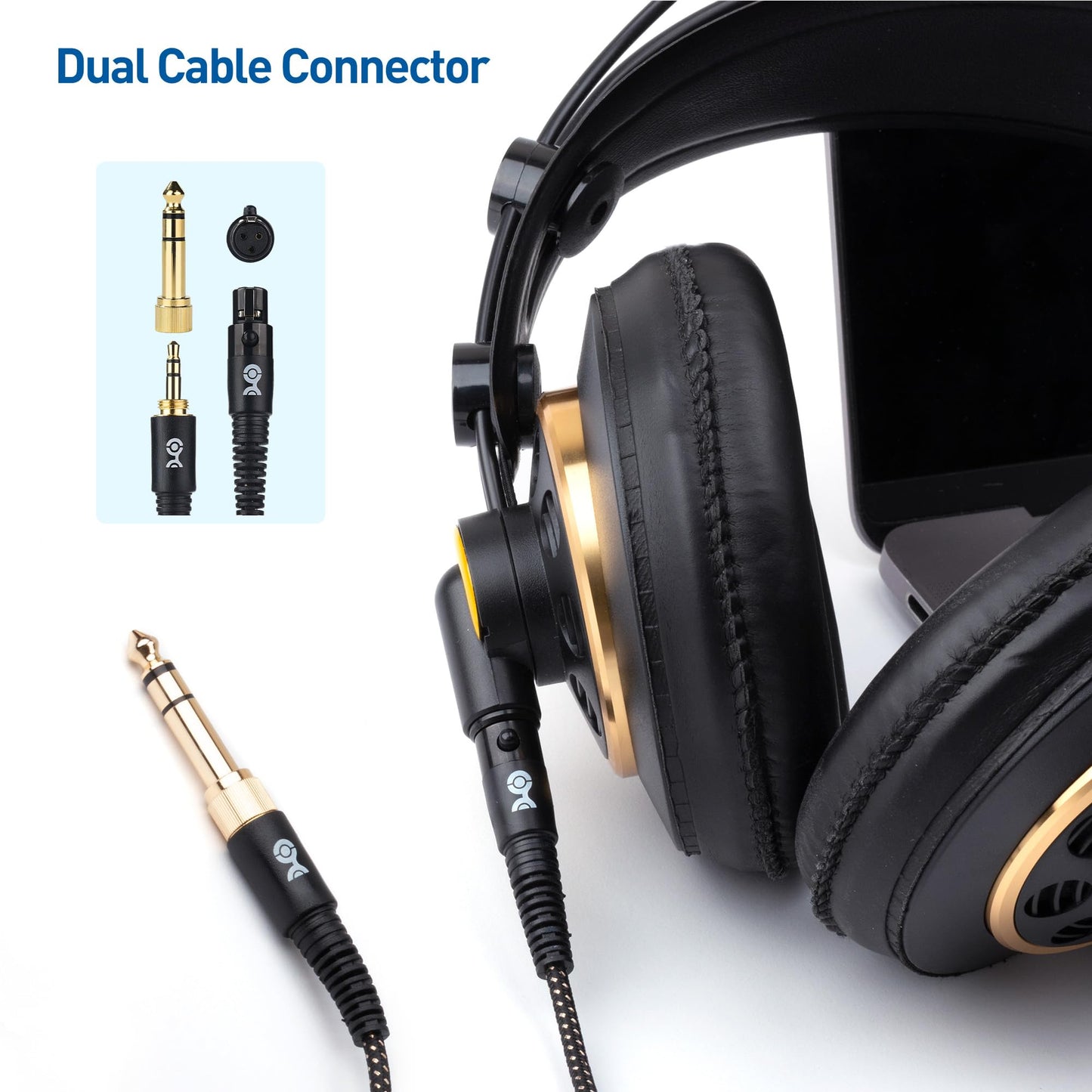 Cable Matters Premium Braided 3.5mm to Mini XLR Headphone Cable 4 ft - Compatible with Beyerdynamic DT 1770 Pro, DT 1990 Pro, AKG K240, K182, K175