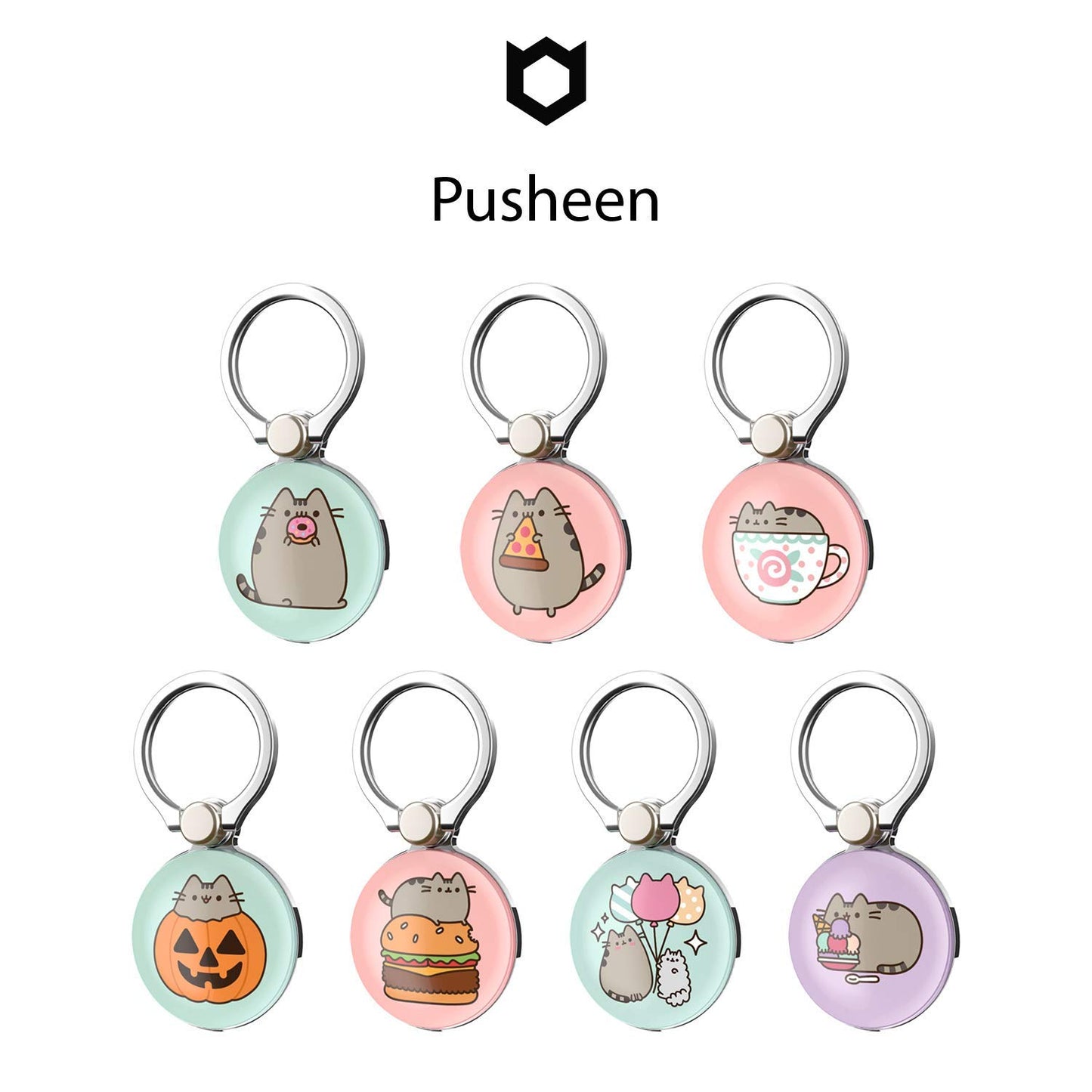 iFace x Pusheen Licensed Series Universal Smartphone Ring Holder Accessory for Girls/Women - Cute Stick-On Phone Attachment for iPhone, Samsung